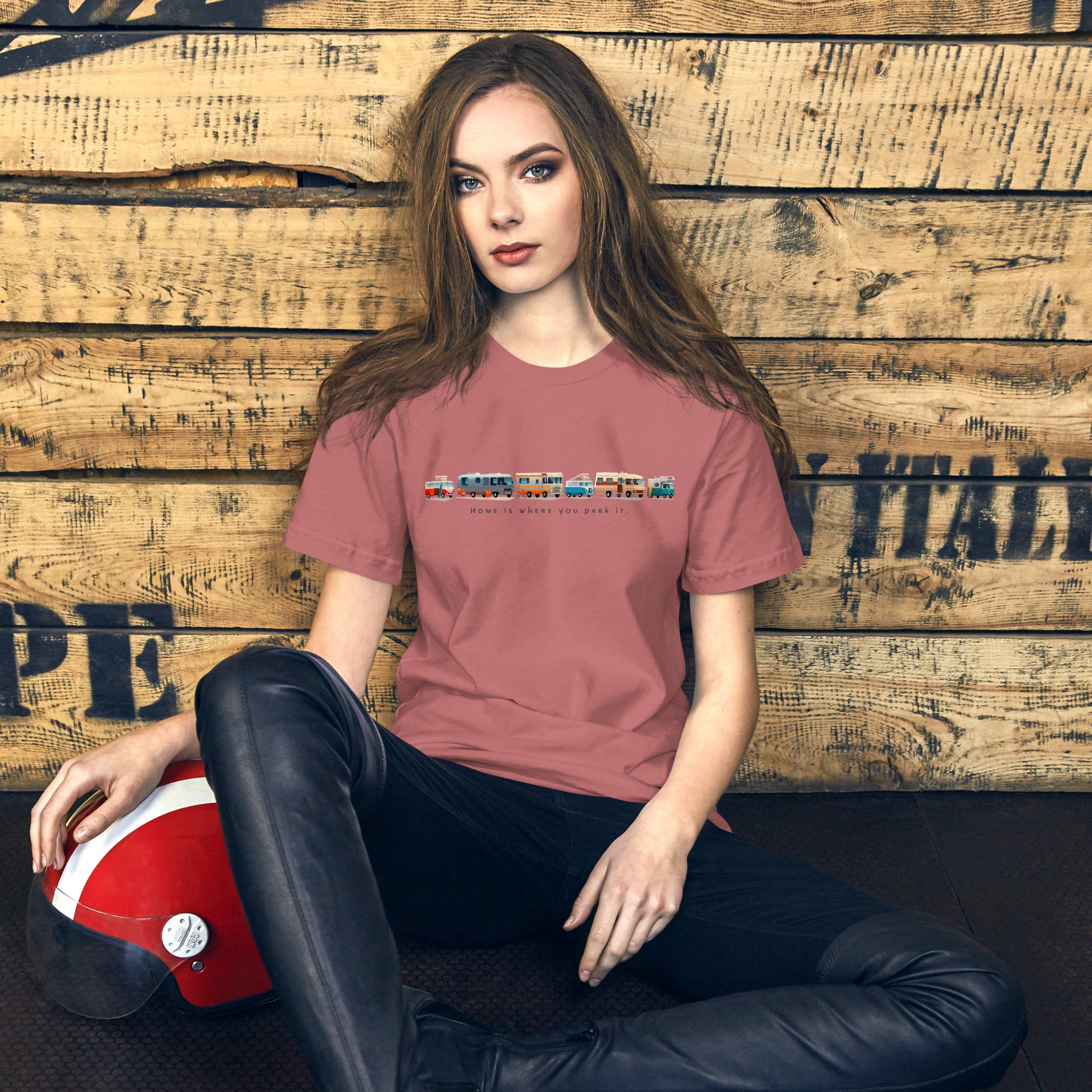 Unisex cotton t-shirt Vintage Campers on bright colors