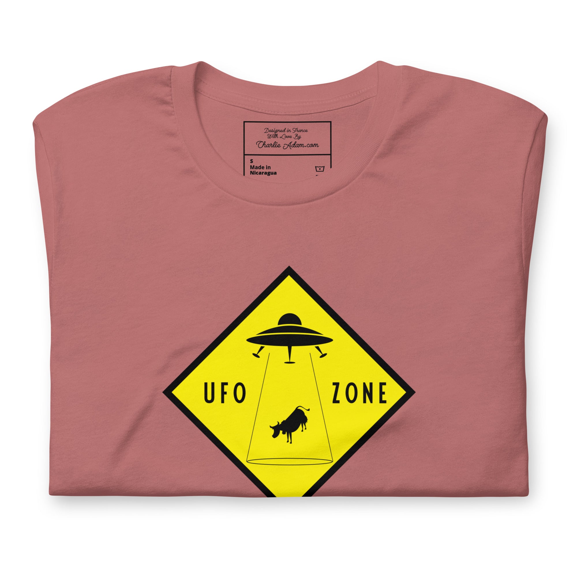 Unisex cotton t-shirt UFO Zone on bright colors