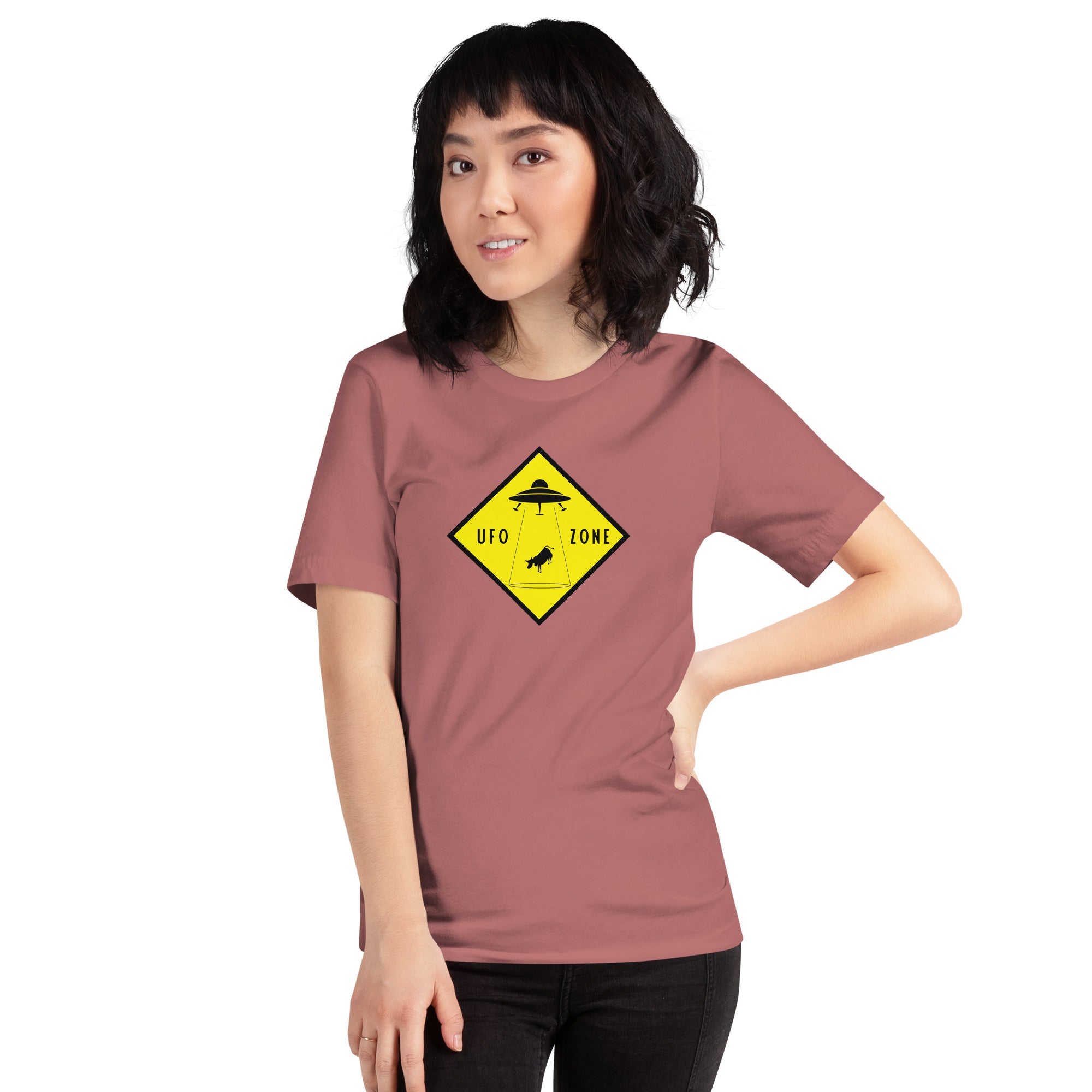 Unisex cotton t-shirt UFO Zone on bright colors