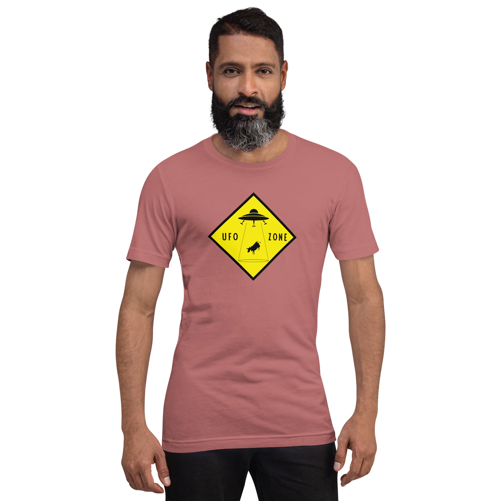 Unisex cotton t-shirt UFO Zone on bright colors