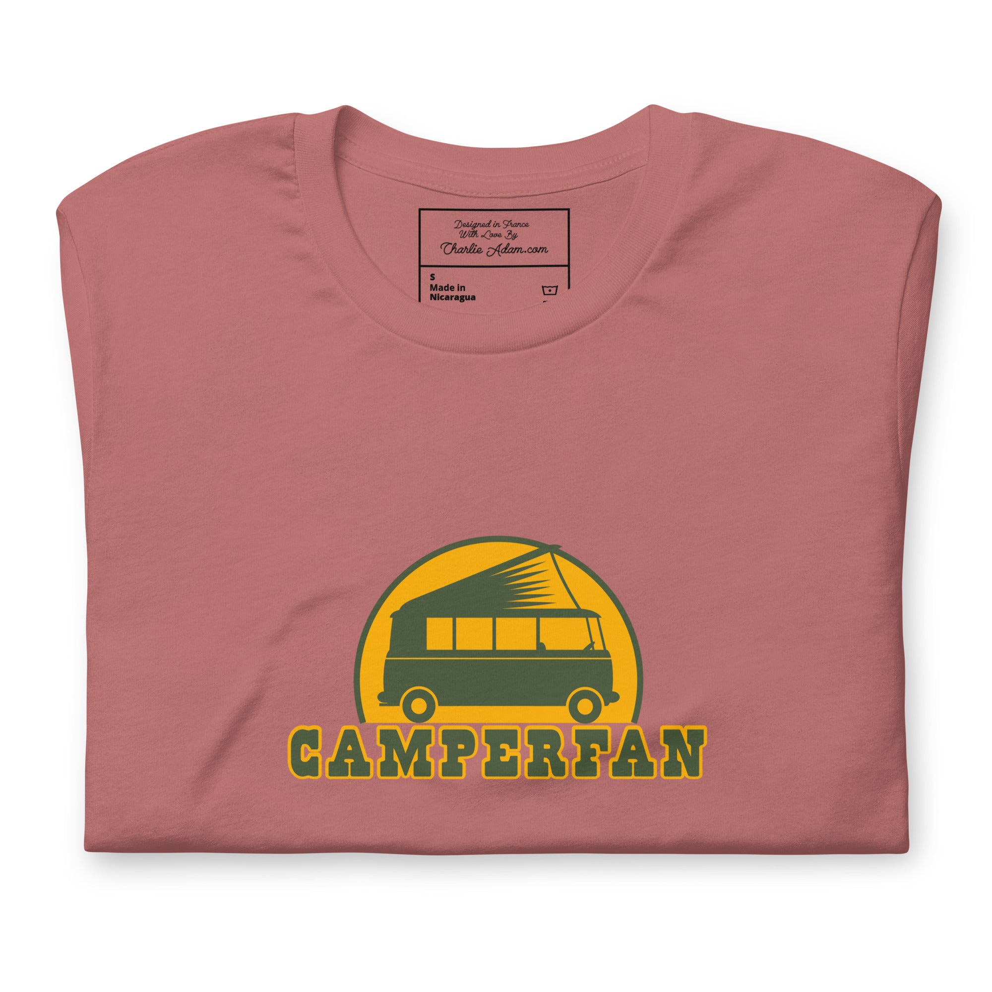 Unisex cotton t-shirt Camperfan on bright colors