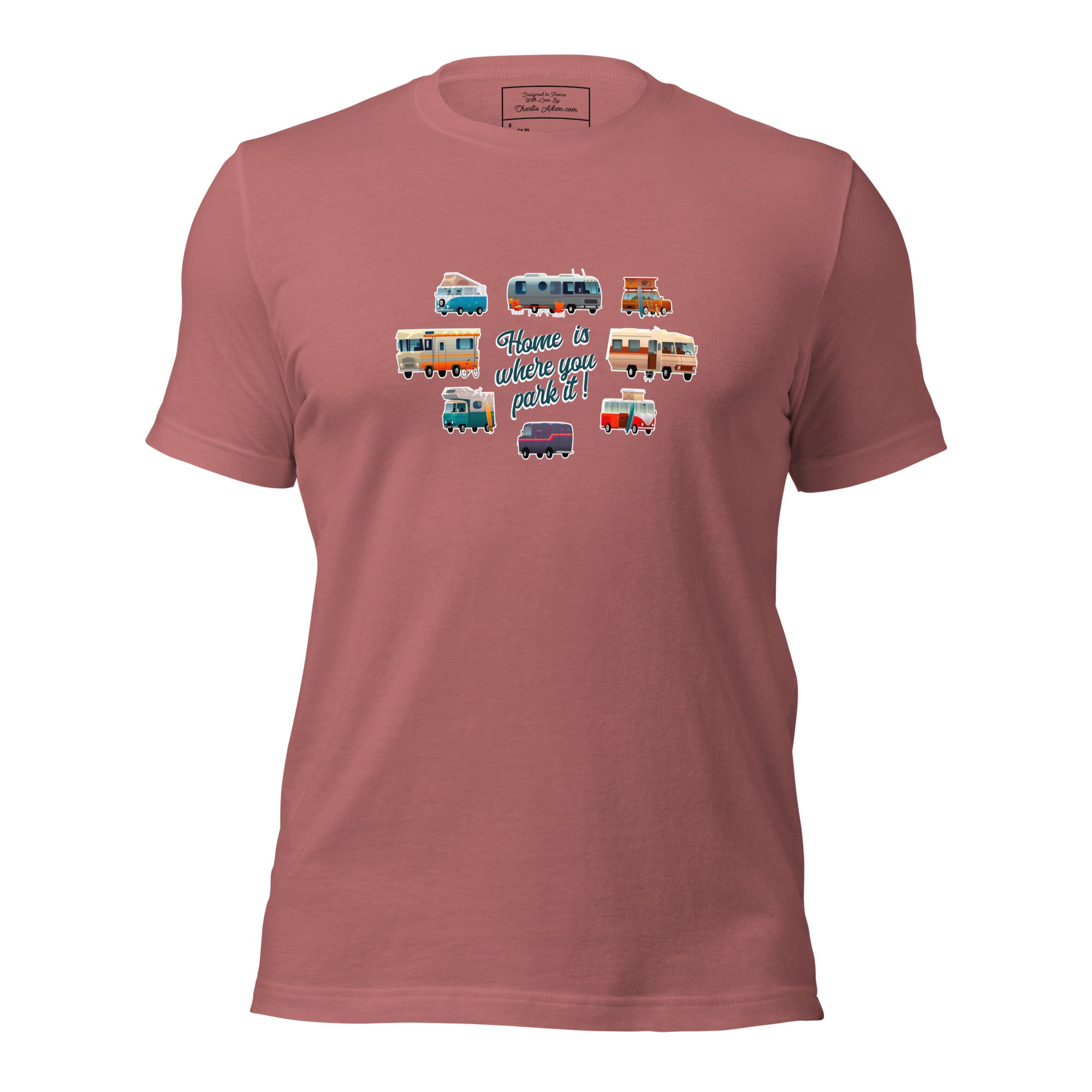 T-shirt en coton unisexe Square Vintage Campers sur couleurs vives