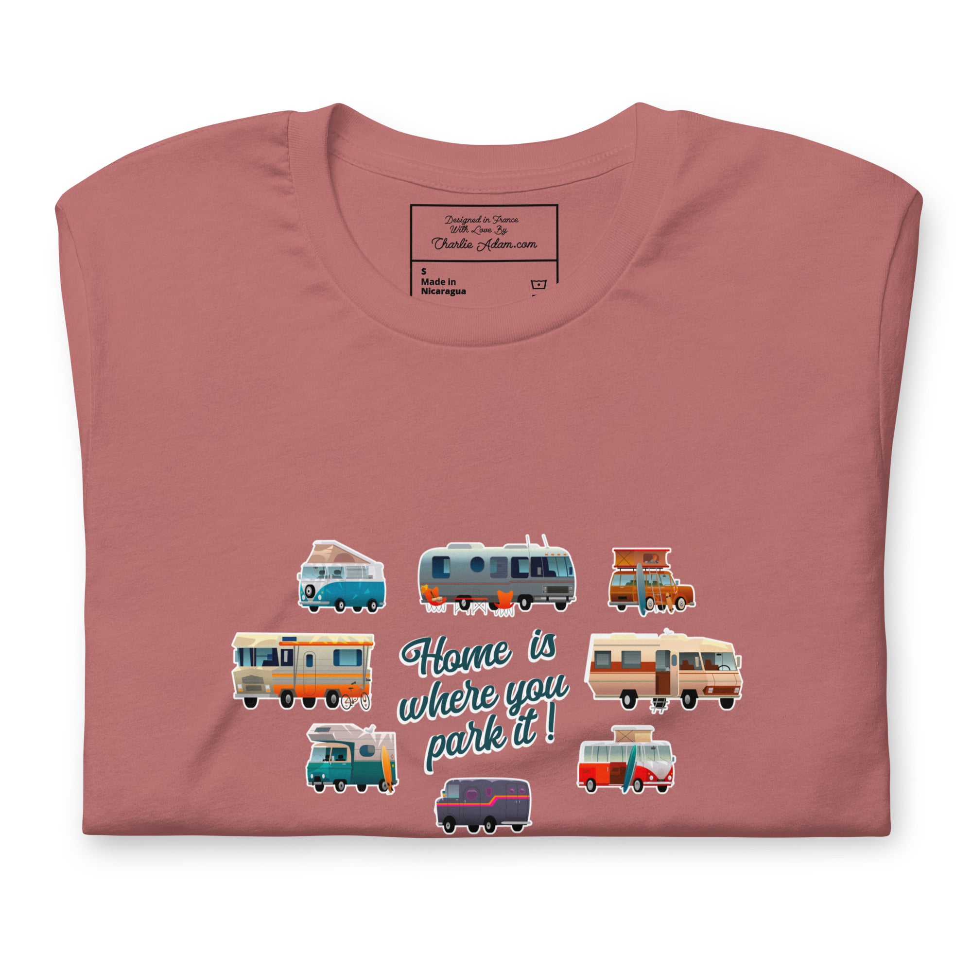 T-shirt en coton unisexe Square Vintage Campers sur couleurs vives