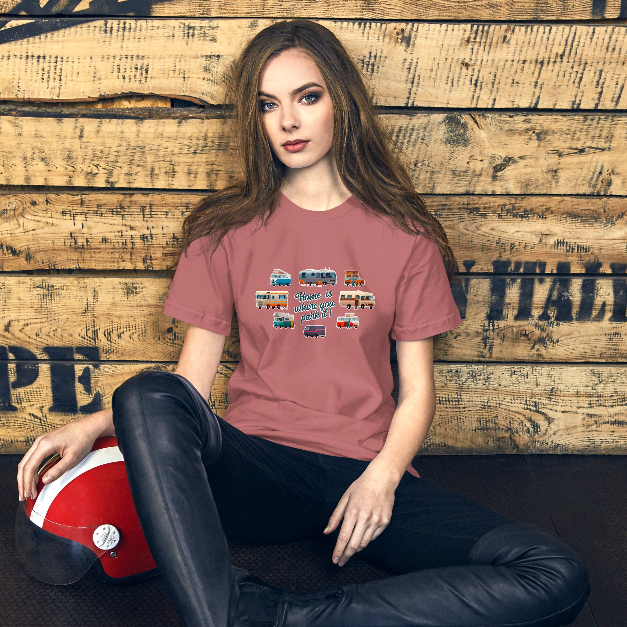 T-shirt en coton unisexe Square Vintage Campers sur couleurs vives