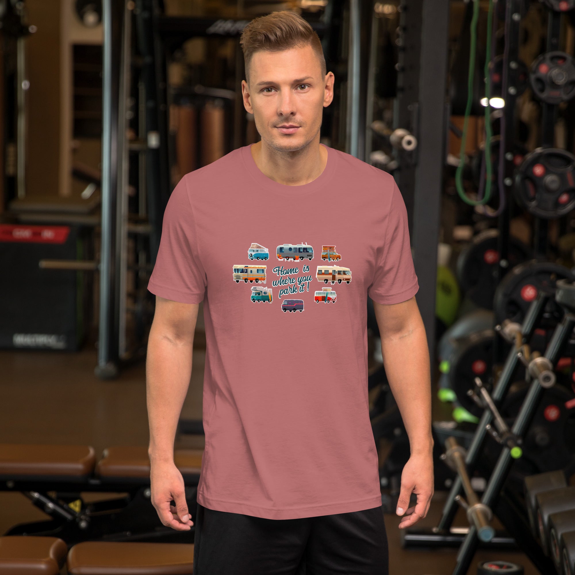 T-shirt en coton unisexe Square Vintage Campers sur couleurs vives