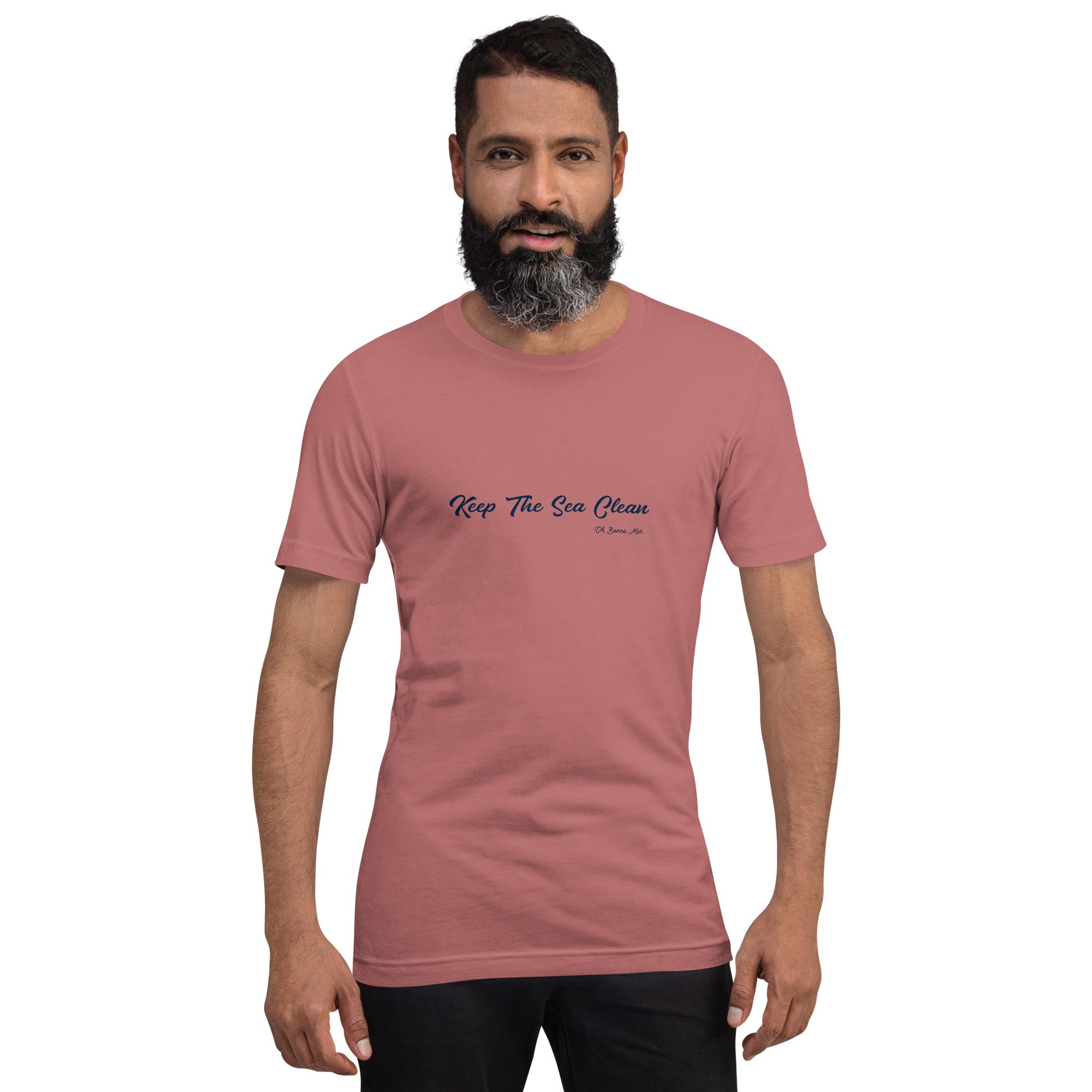 Unisex cotton t-shirt Keep The Sea Clean Navy on bright colors