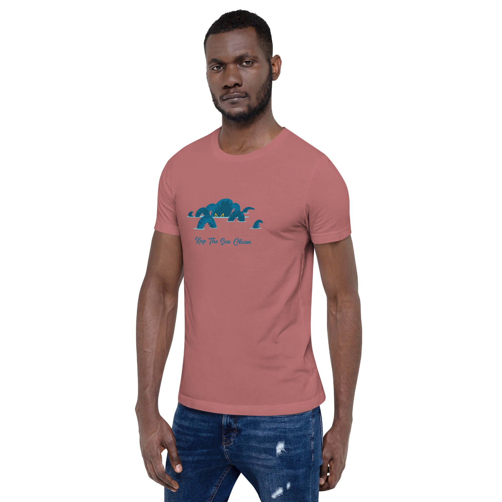 T-shirt en coton unisexe Octopus Blue sur couleurs vives