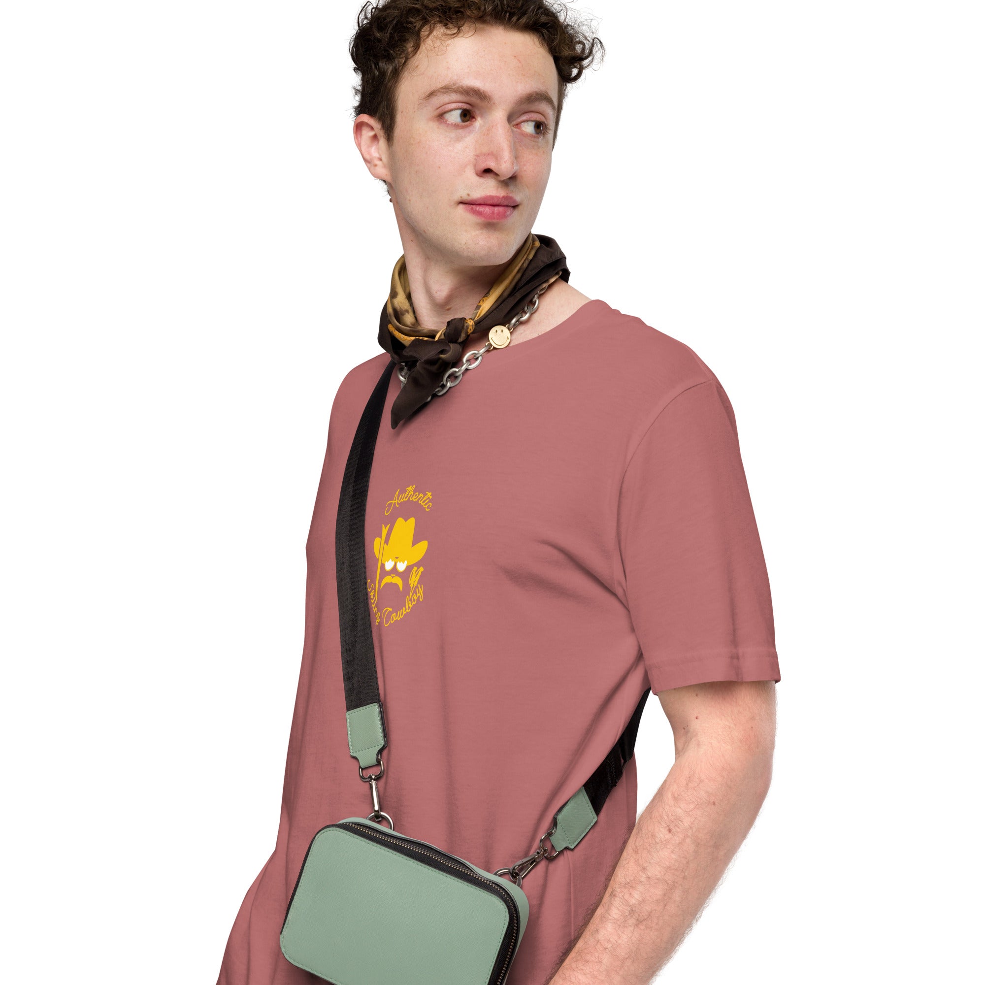 Unisex t-shirt Authentic Skiing Cowboy on bright colors