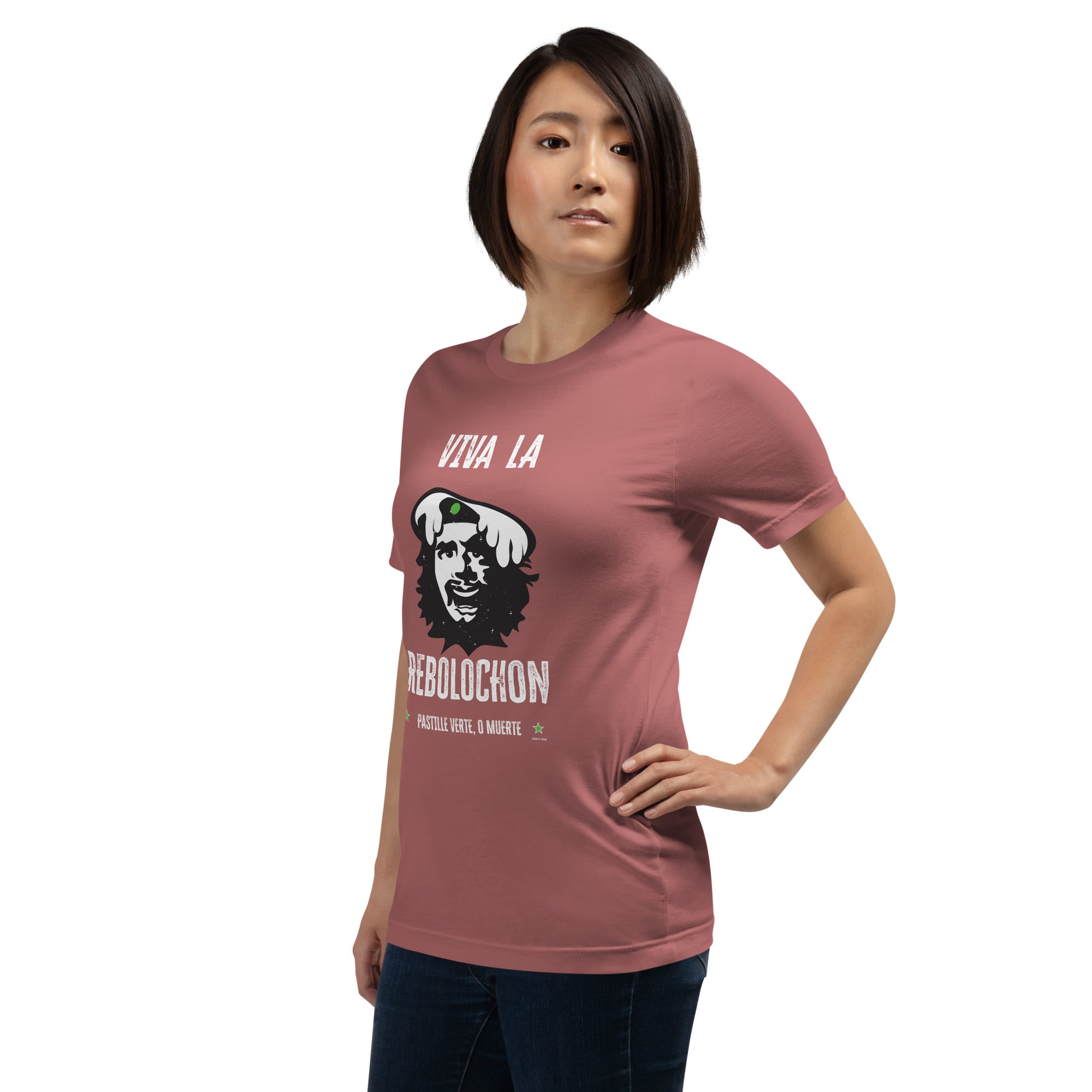 T-shirt en coton unisexe Viva la Rebolochon sur couleurs vives