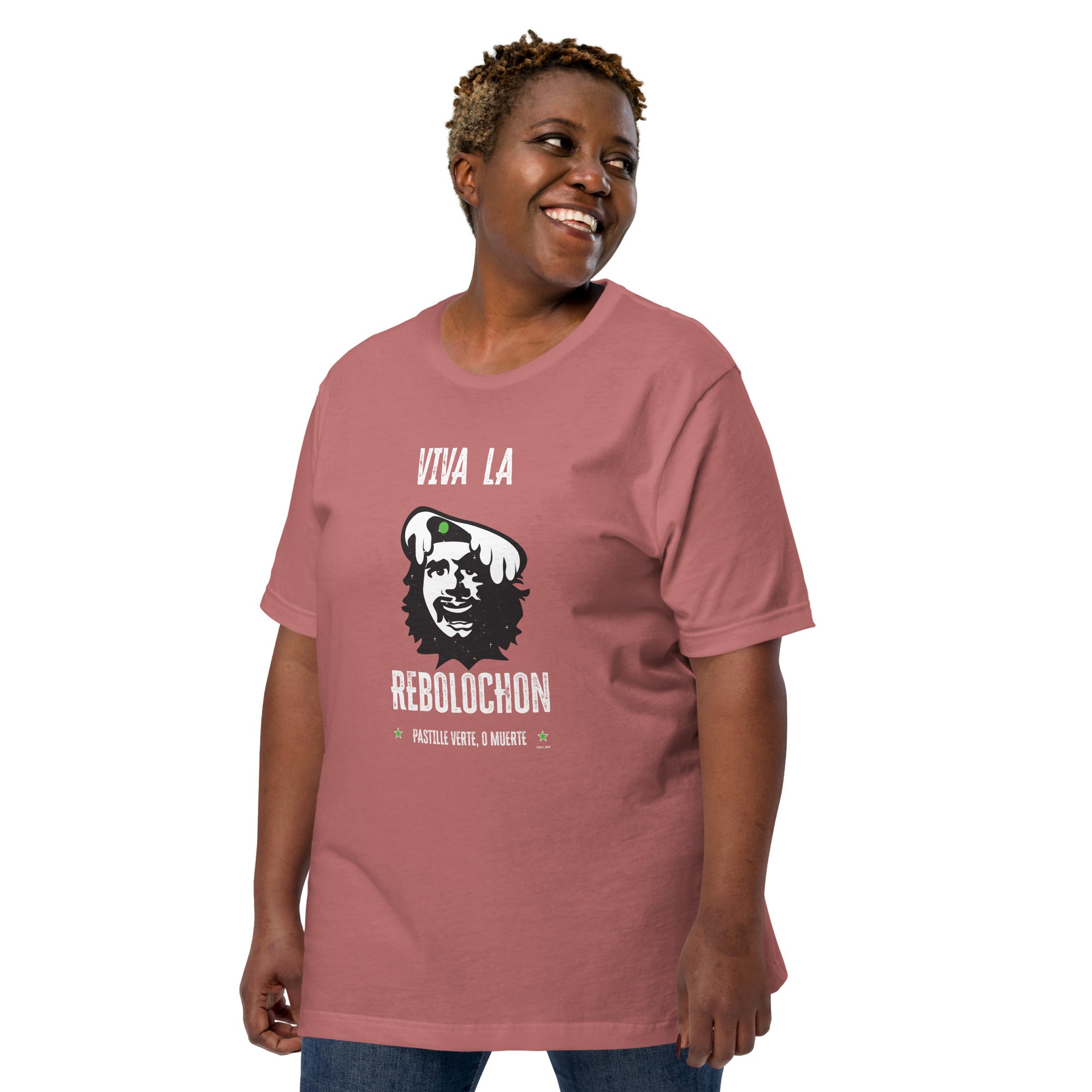 T-shirt en coton unisexe Viva la Rebolochon sur couleurs vives