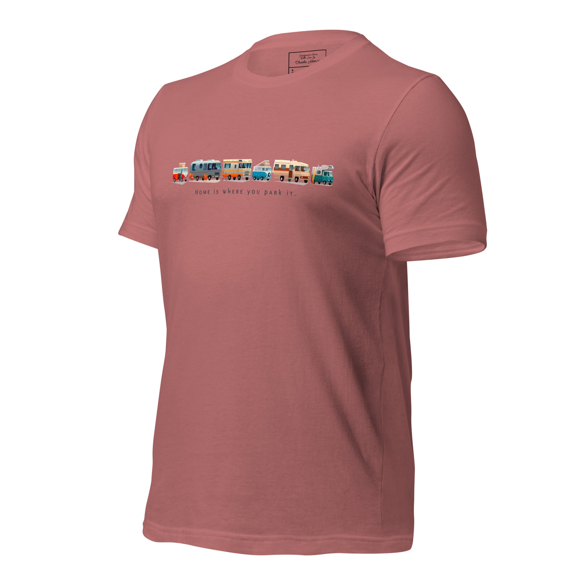 Unisex cotton t-shirt Vintage Campers on bright colors