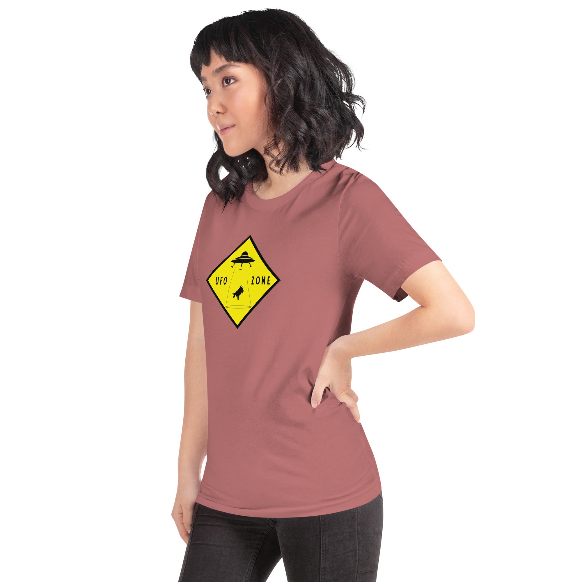 Unisex cotton t-shirt UFO Zone on bright colors