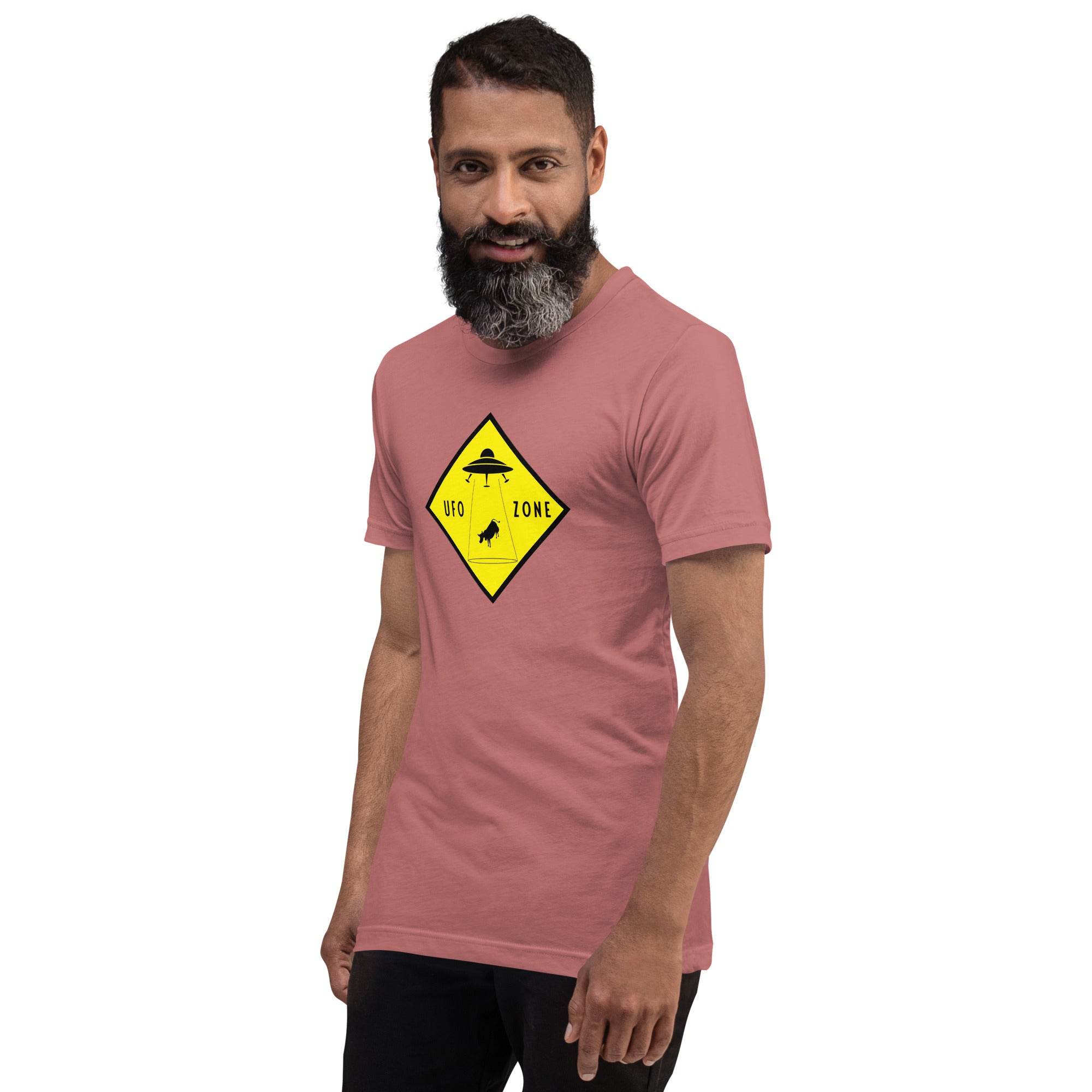 Unisex cotton t-shirt UFO Zone on bright colors