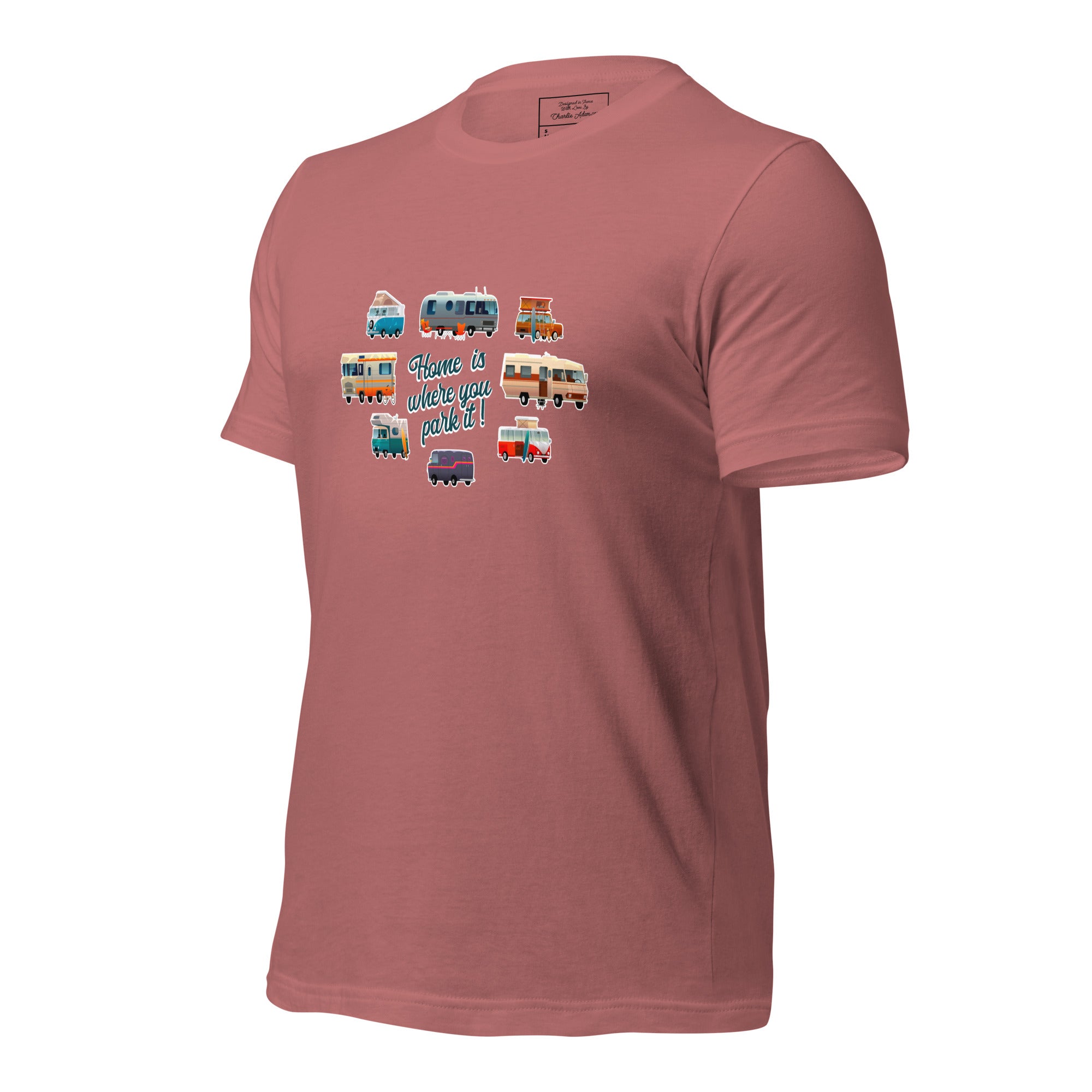 T-shirt en coton unisexe Square Vintage Campers sur couleurs vives