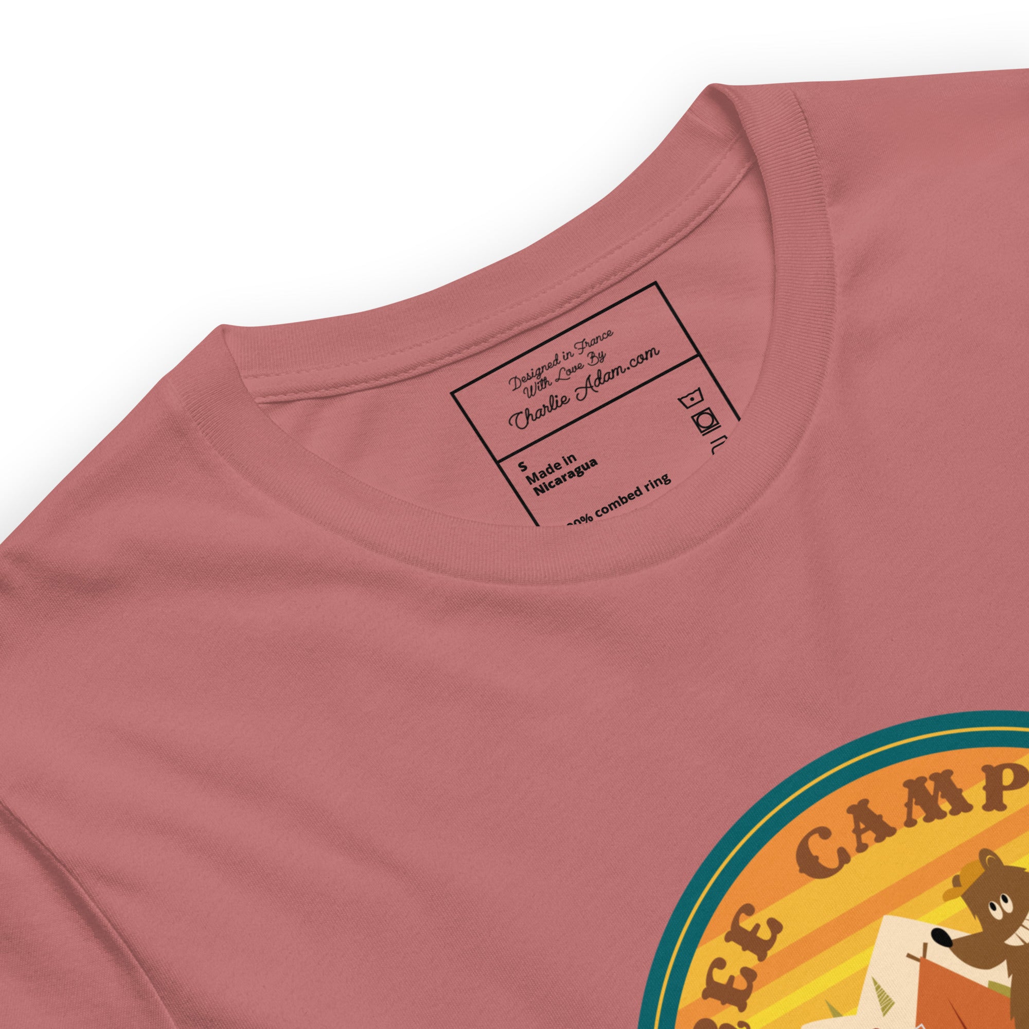 Unisex cotton t-shirt Free Camping is not a Crime on bright colors