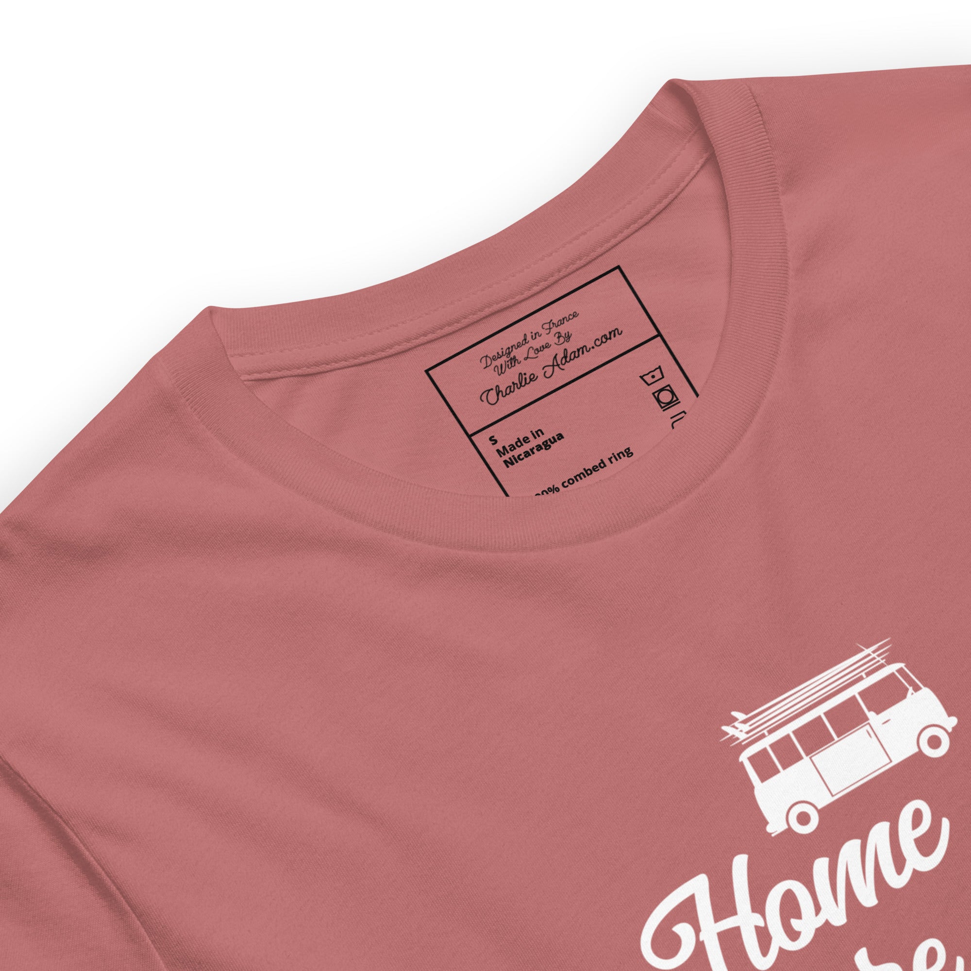 T-shirt en coton unisexe White Surf Combi sur couleurs vives