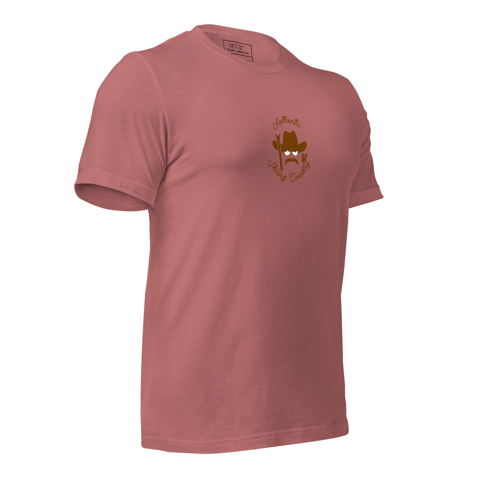 Unisex cotton t-shirt Authentic Skiing Cowboy on bright colors