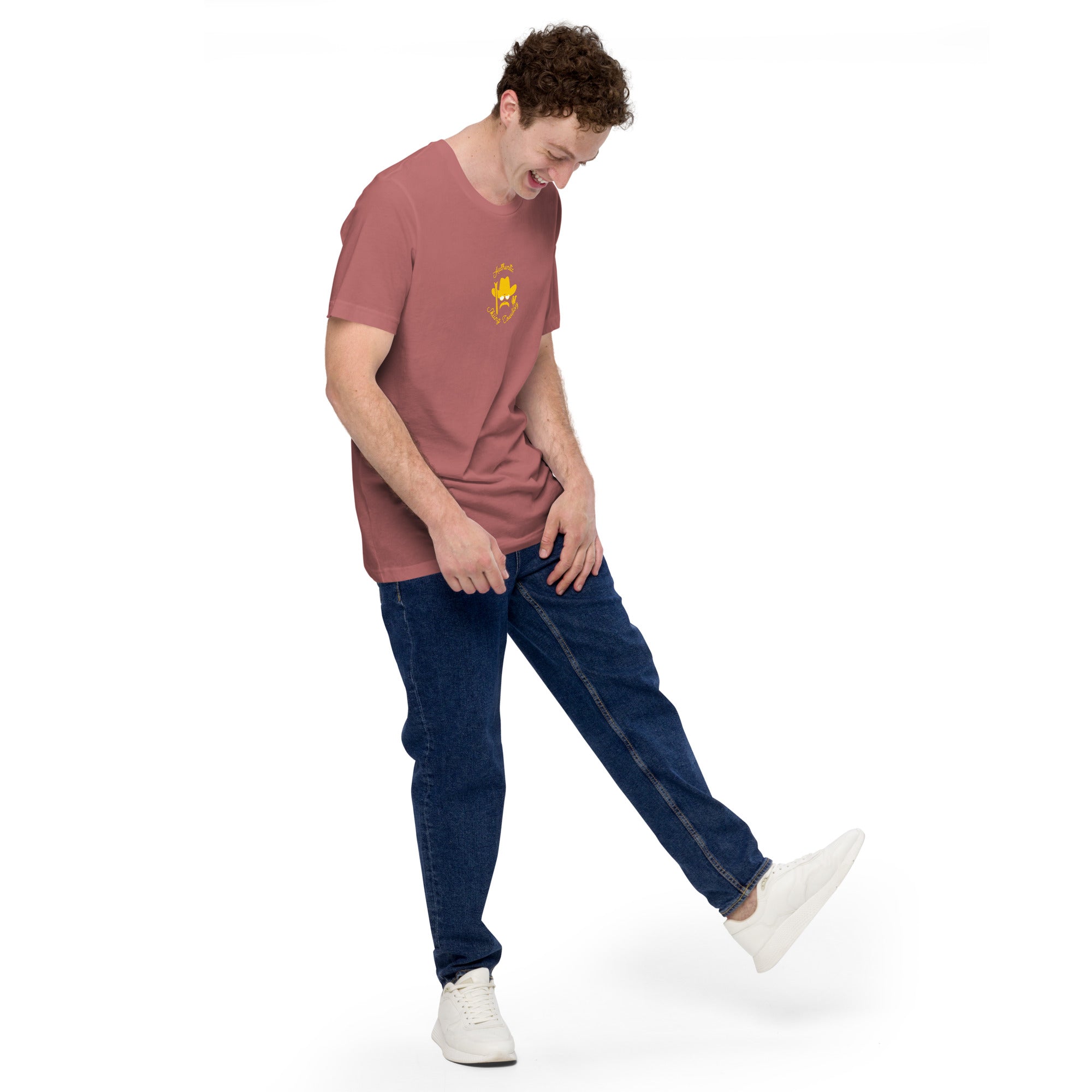 Unisex t-shirt Authentic Skiing Cowboy on bright colors