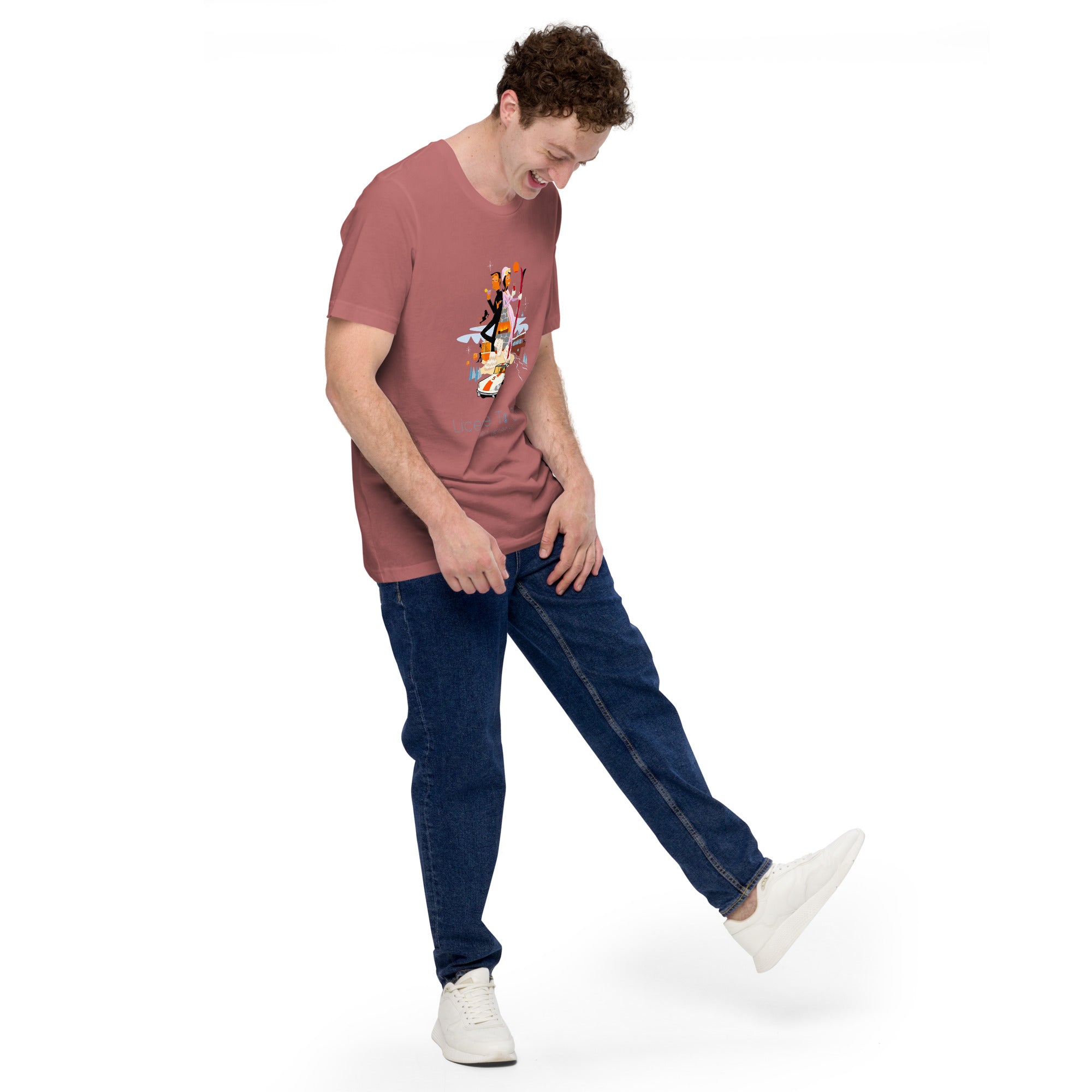 Unisex cotton t-shirt License to Chill Mission Après-Ski on bright colors