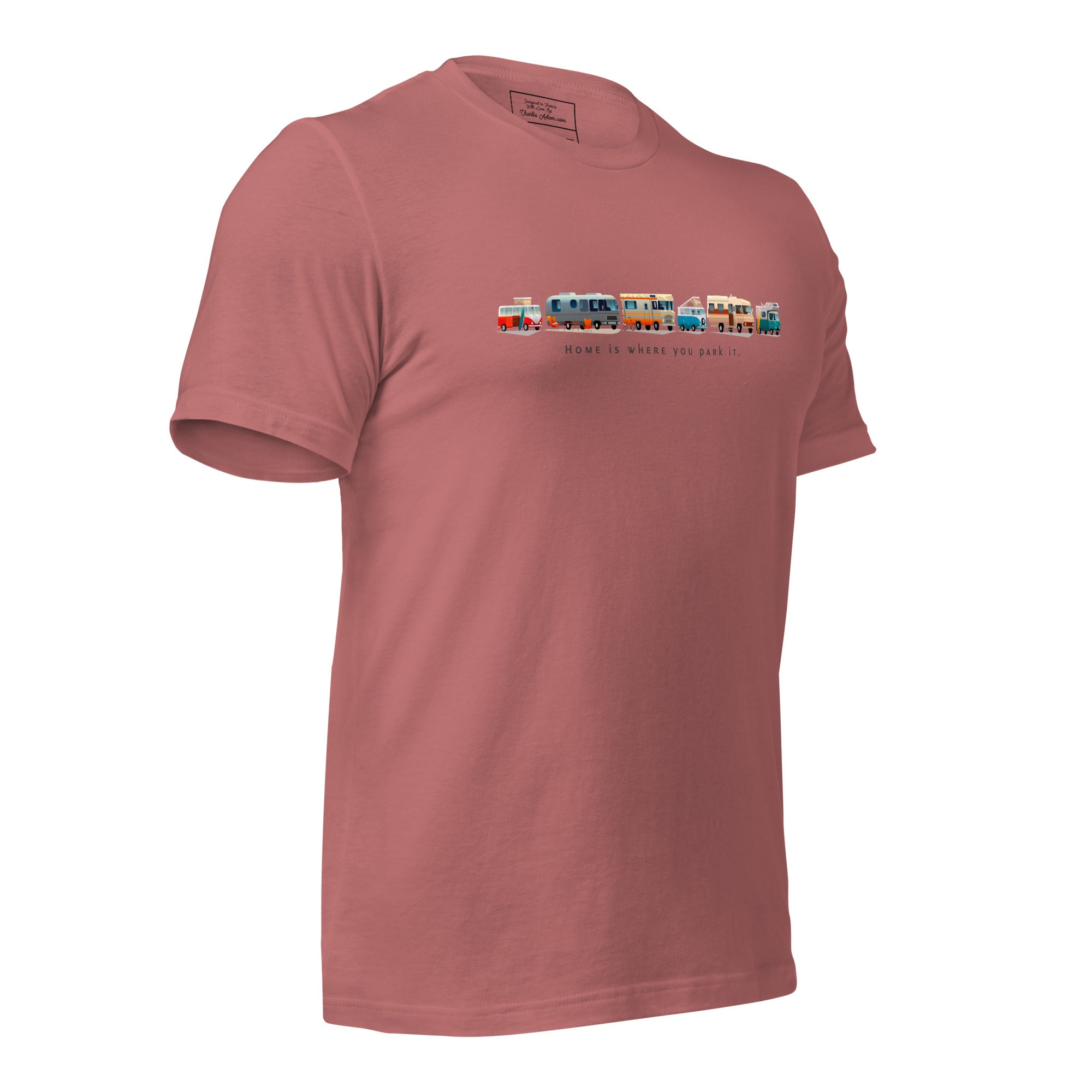 Unisex cotton t-shirt Vintage Campers on bright colors