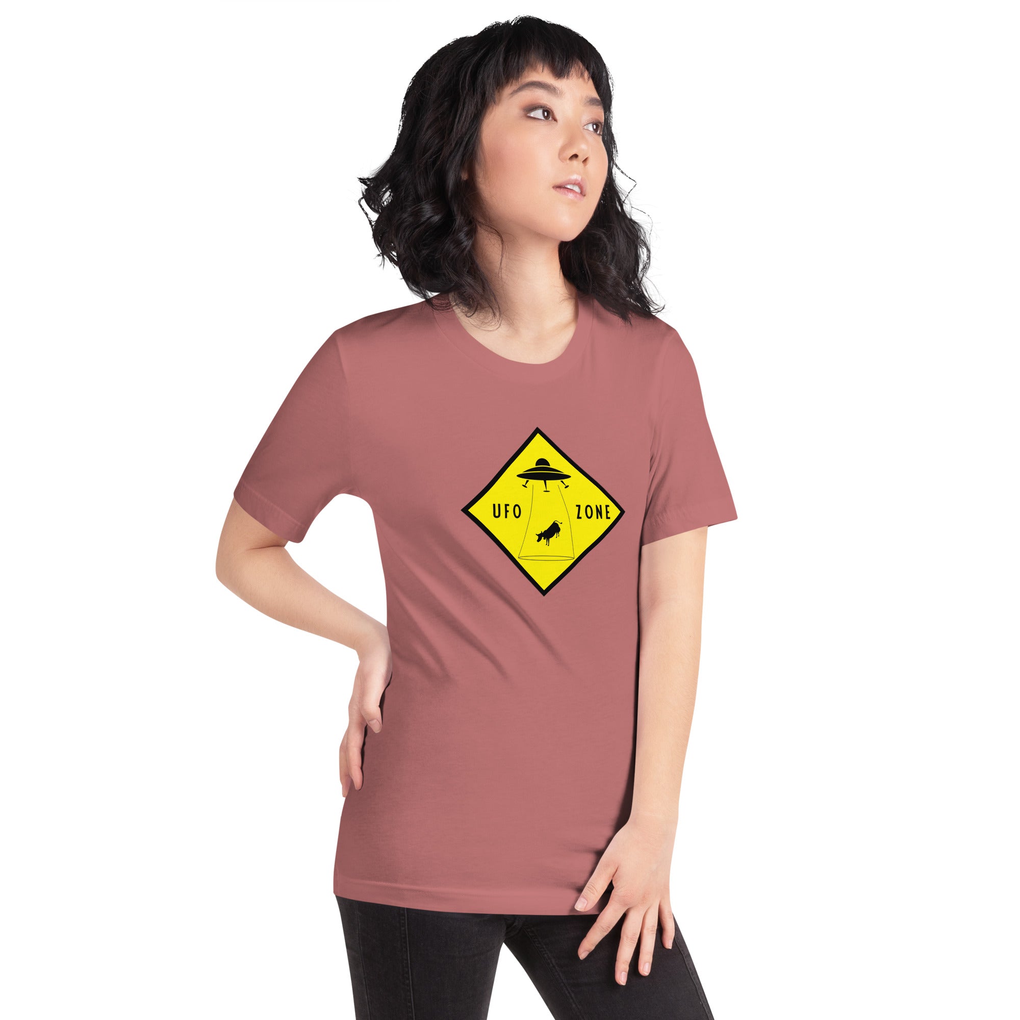 Unisex cotton t-shirt UFO Zone on bright colors