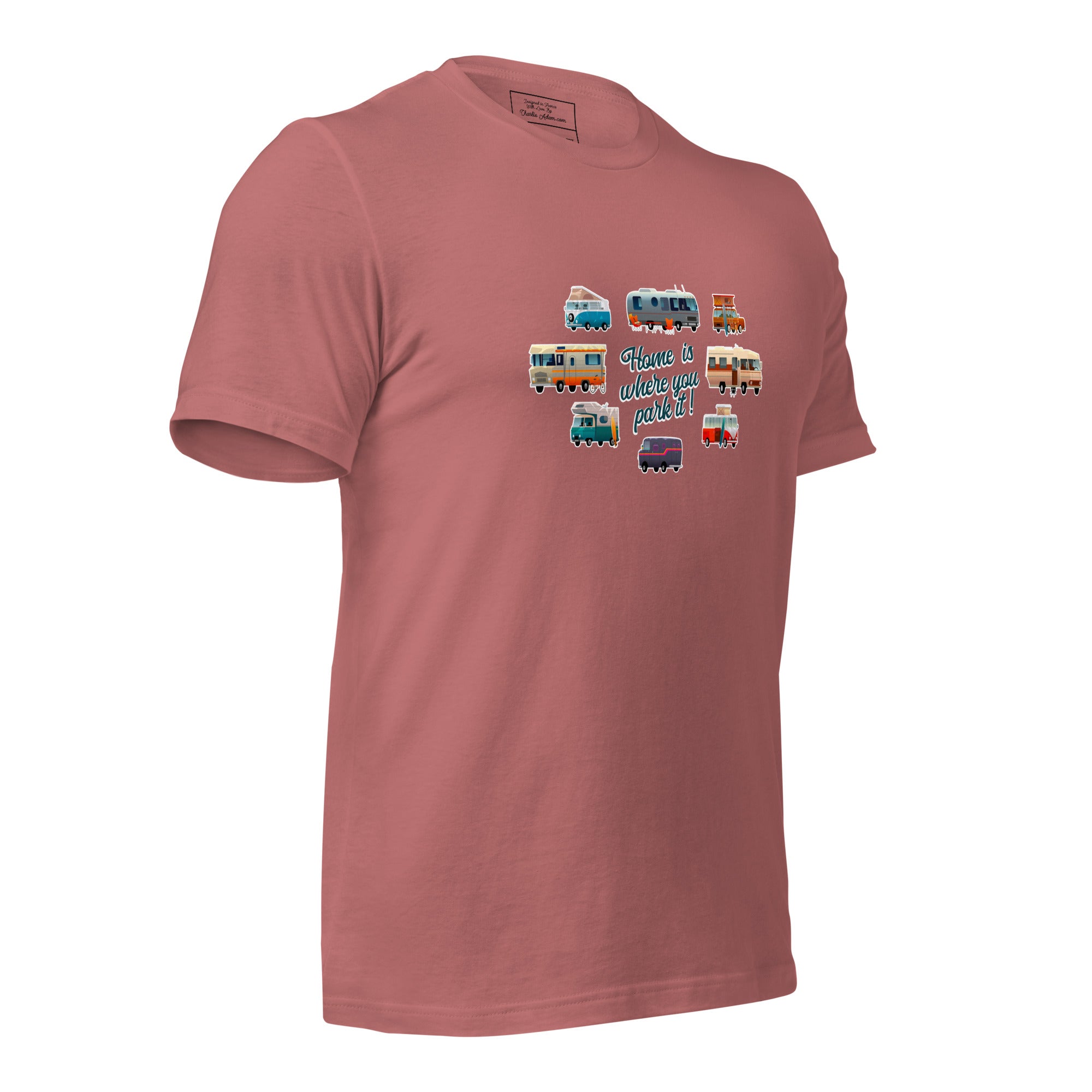 T-shirt en coton unisexe Square Vintage Campers sur couleurs vives