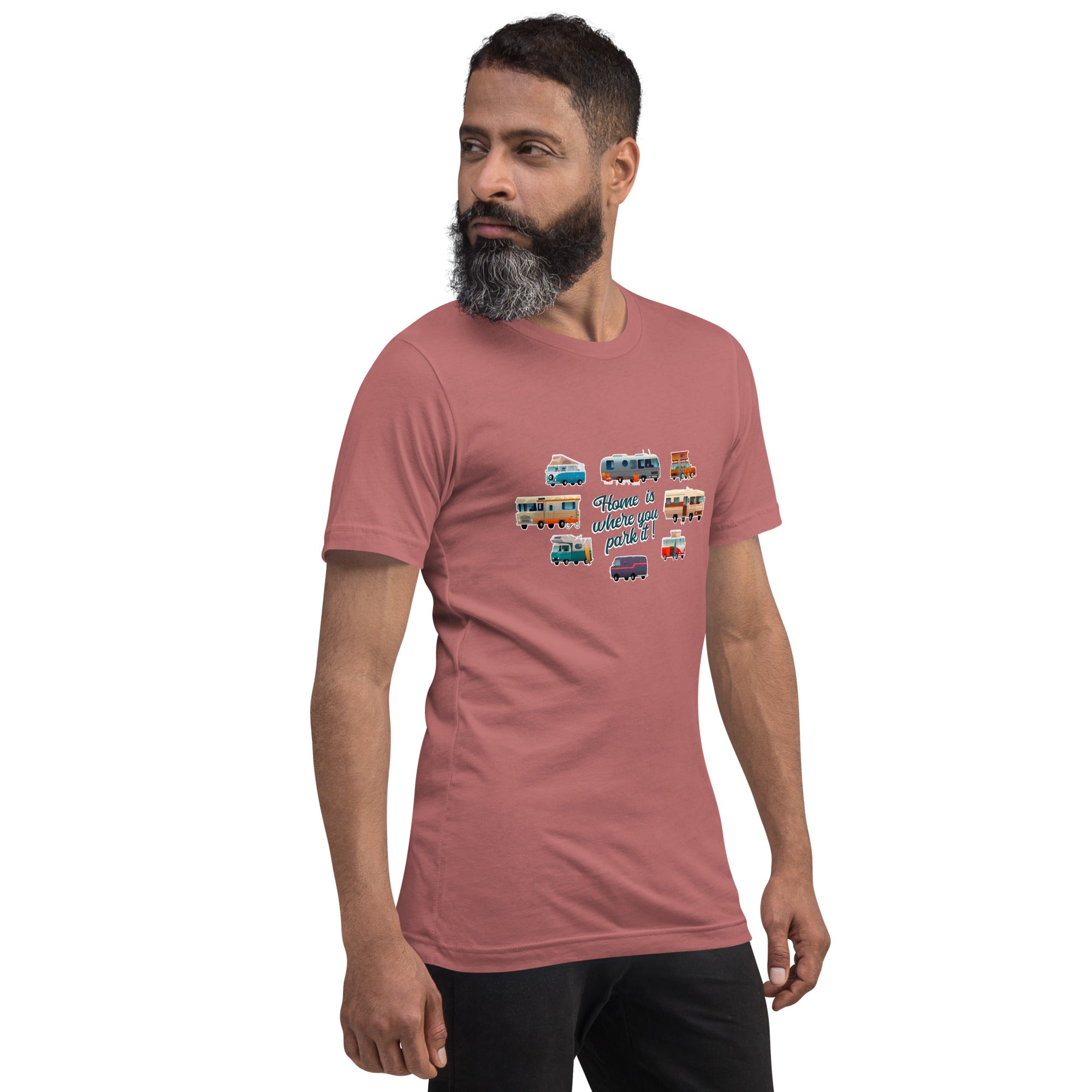 T-shirt en coton unisexe Square Vintage Campers sur couleurs vives
