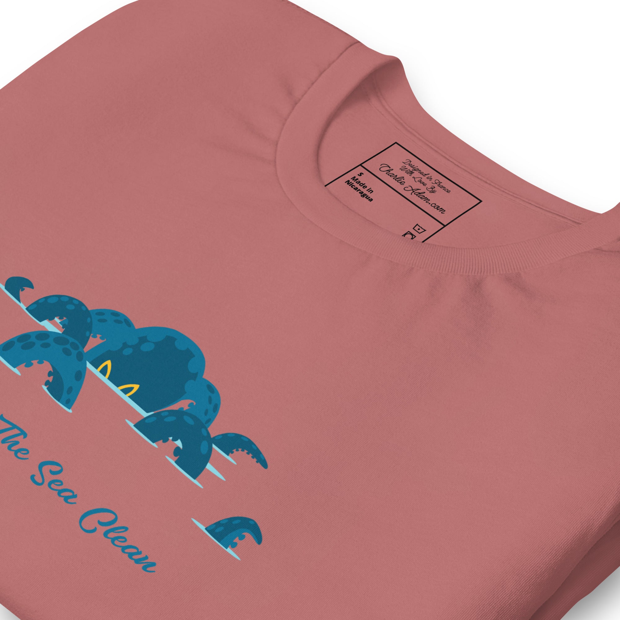 T-shirt en coton unisexe Octopus Blue sur couleurs vives