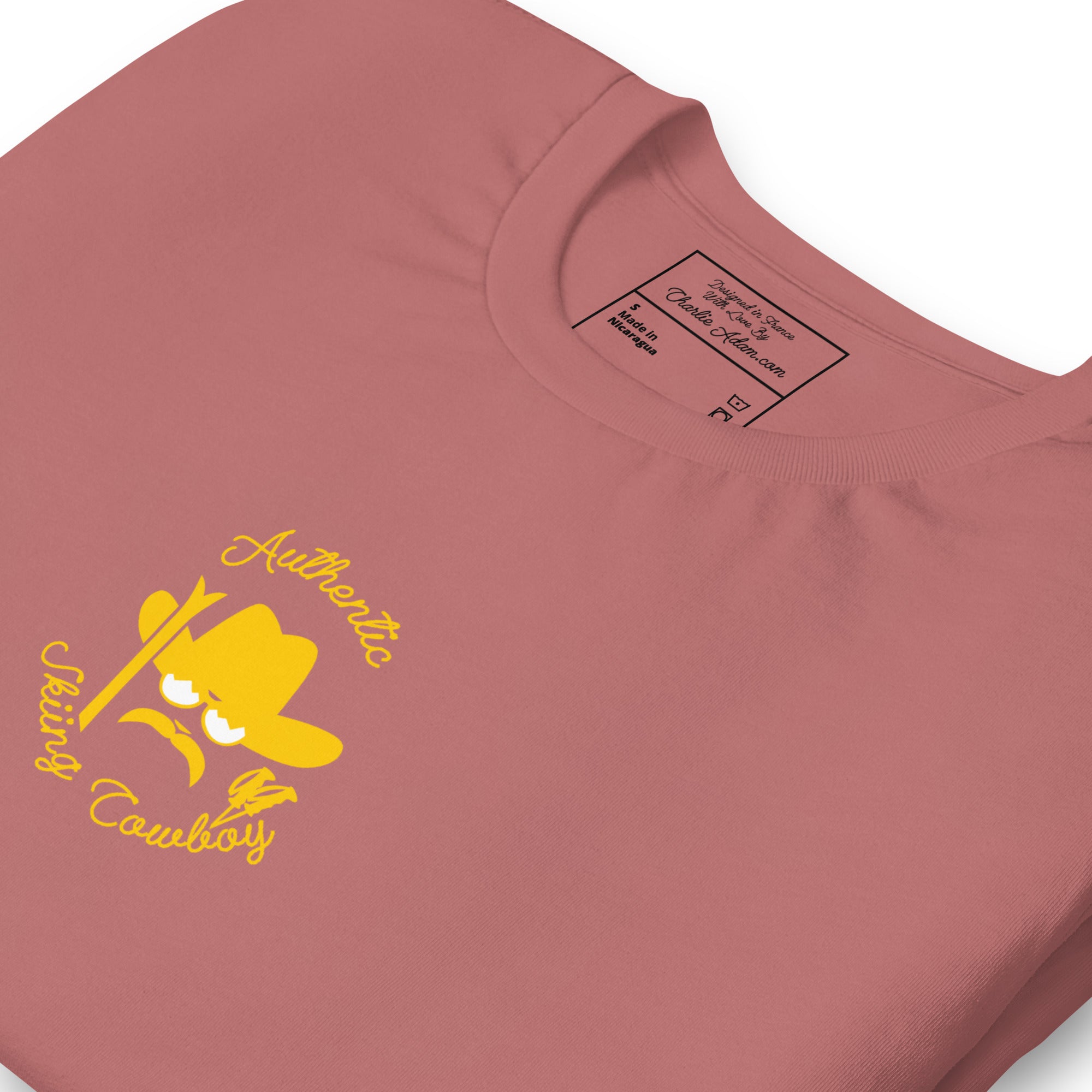 Unisex t-shirt Authentic Skiing Cowboy on bright colors
