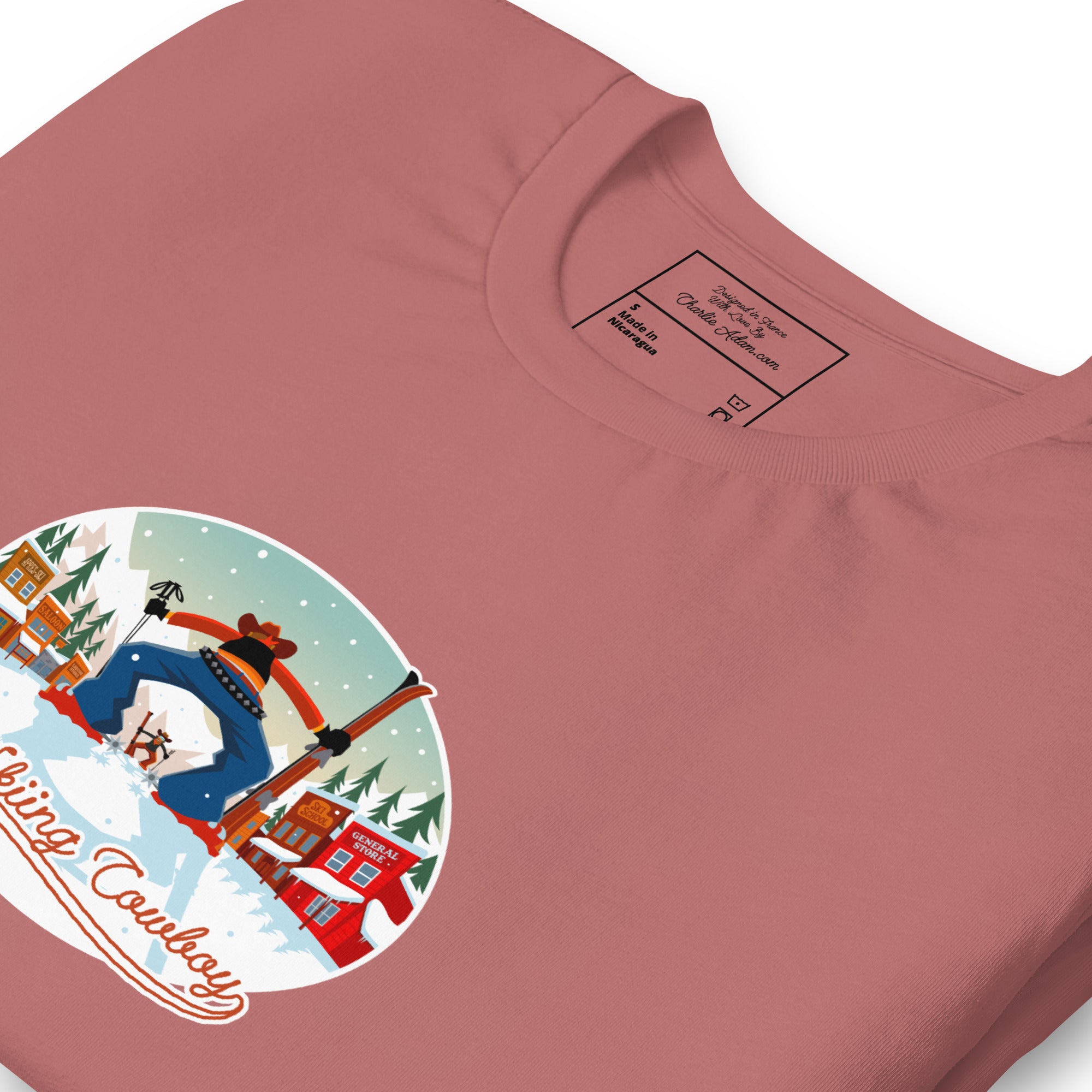 T-shirt en coton unisexe Ski Fight at OK Corral sur couleurs vives