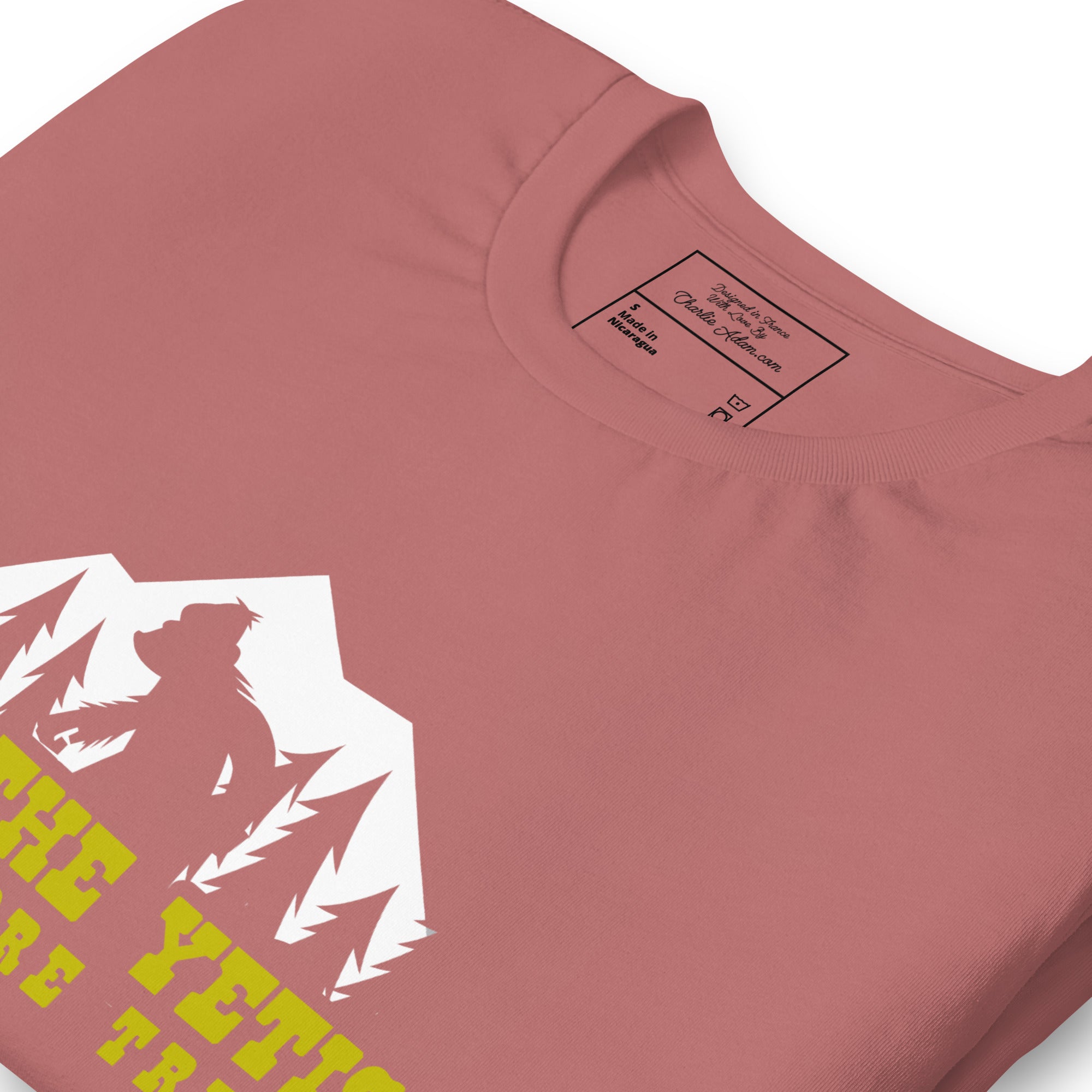 Unisex cotton t-shirt Save the Yetis Plant more Trees on bright colors (front & back)