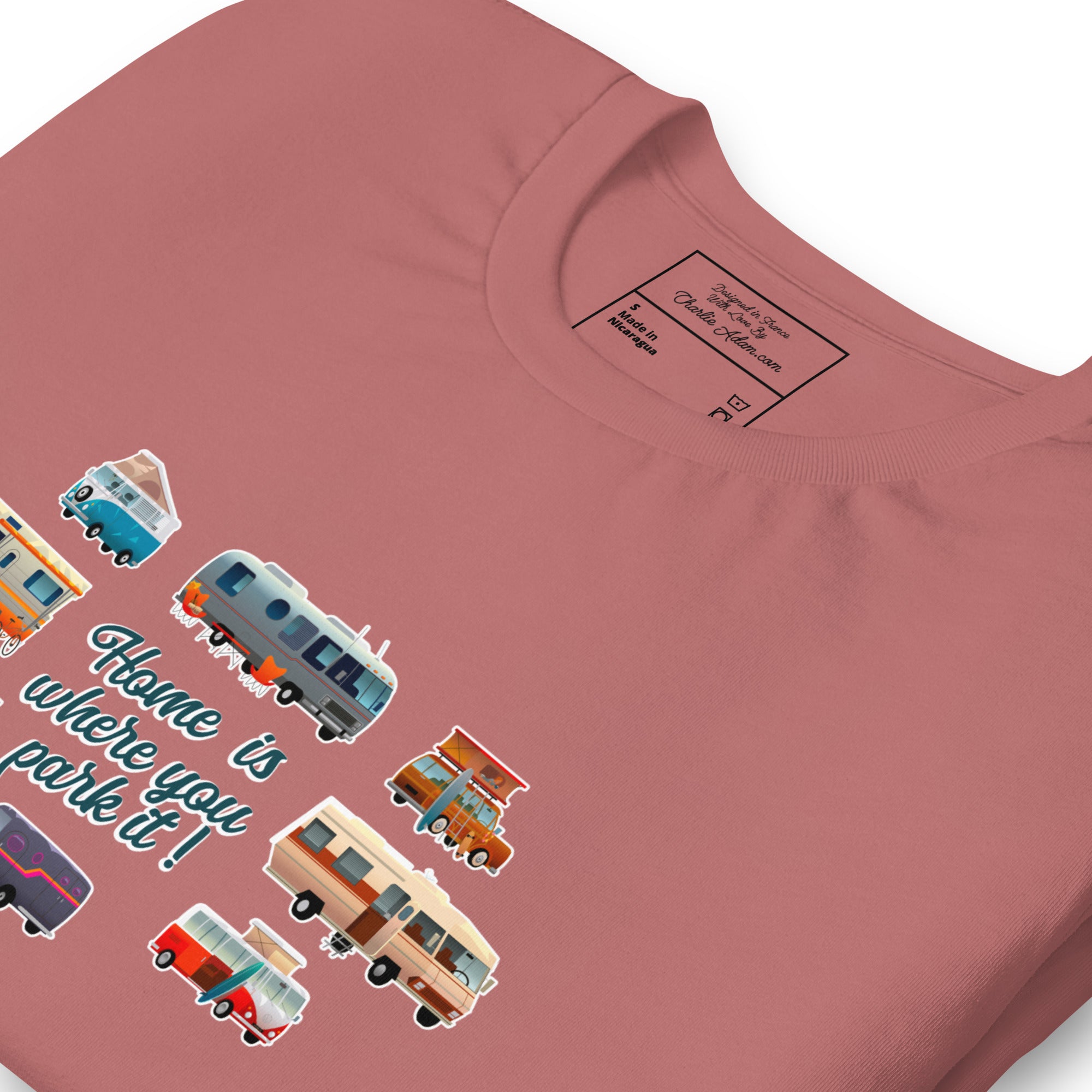 T-shirt en coton unisexe Square Vintage Campers sur couleurs vives