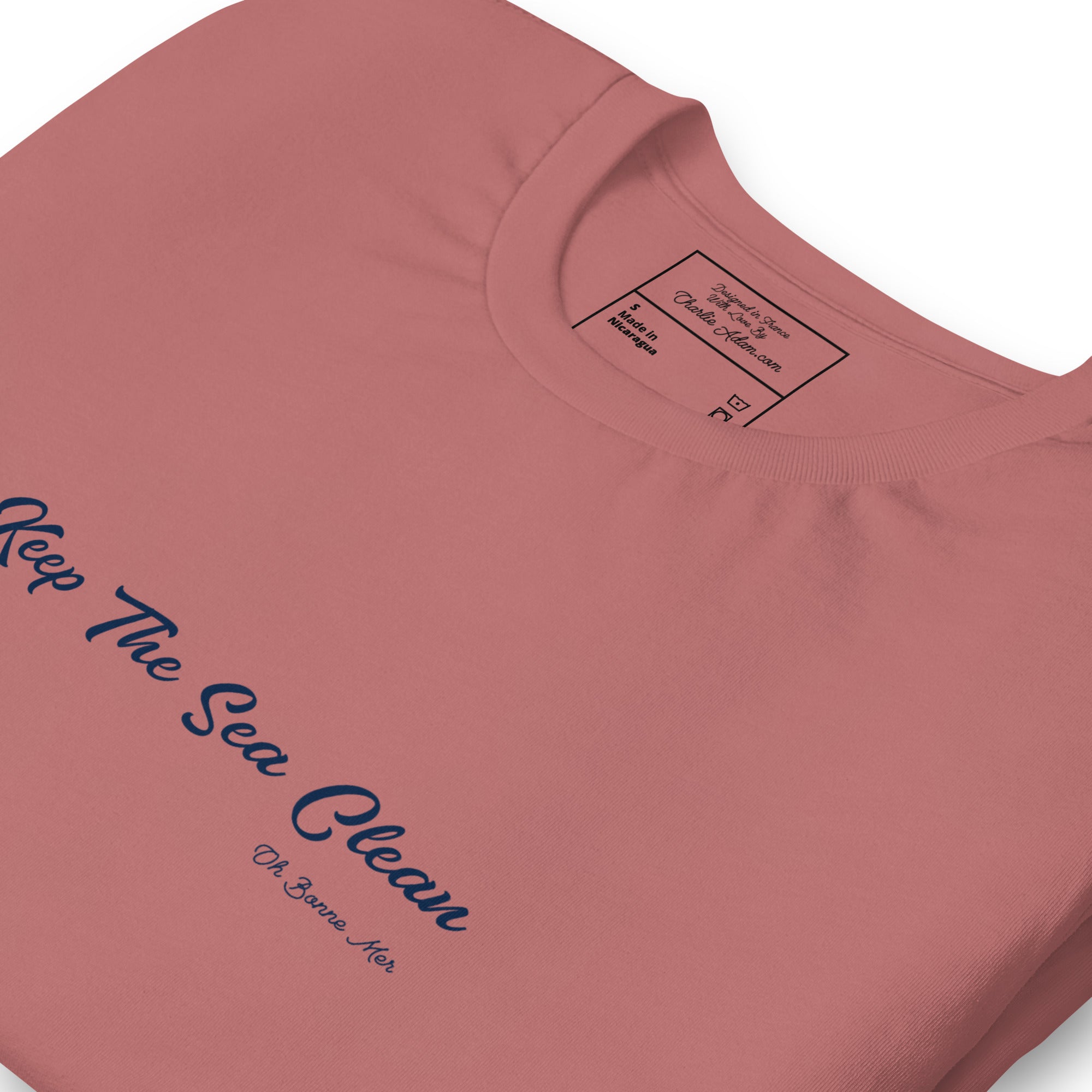 Unisex cotton t-shirt Keep The Sea Clean Navy on bright colors