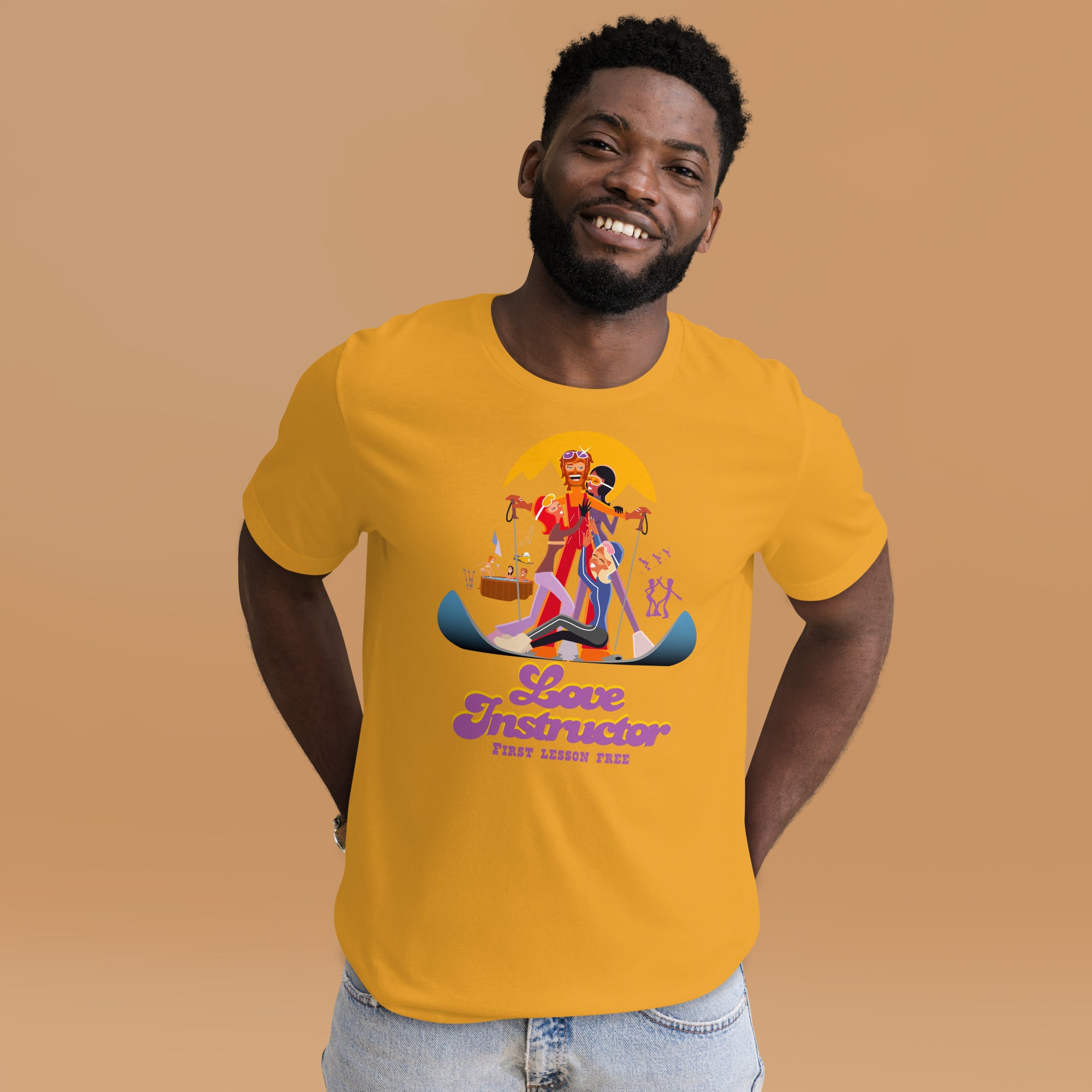 T-shirt en coton unisexe Love instructor First lesson free sur couleurs claires