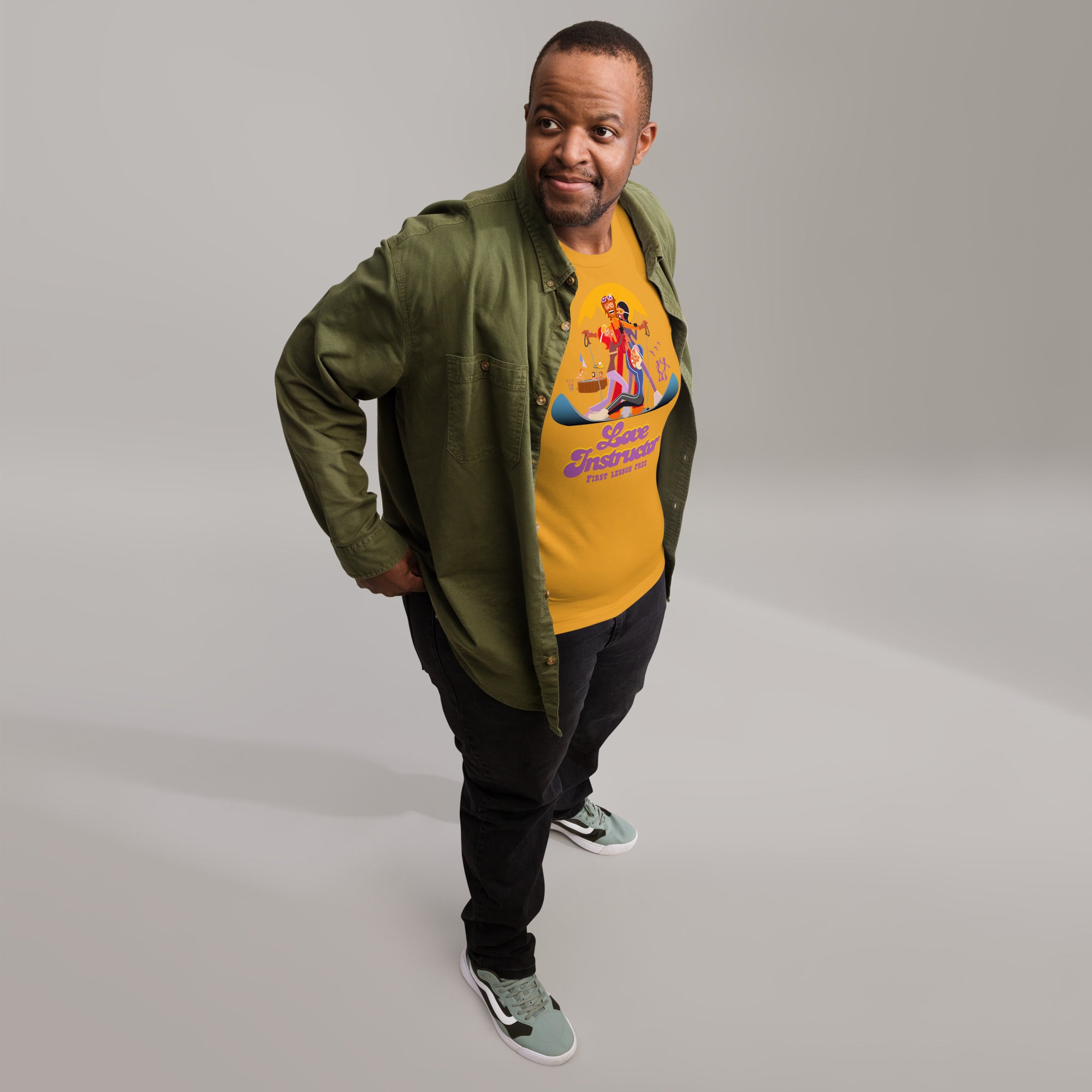 T-shirt en coton unisexe Love instructor First lesson free sur couleurs claires