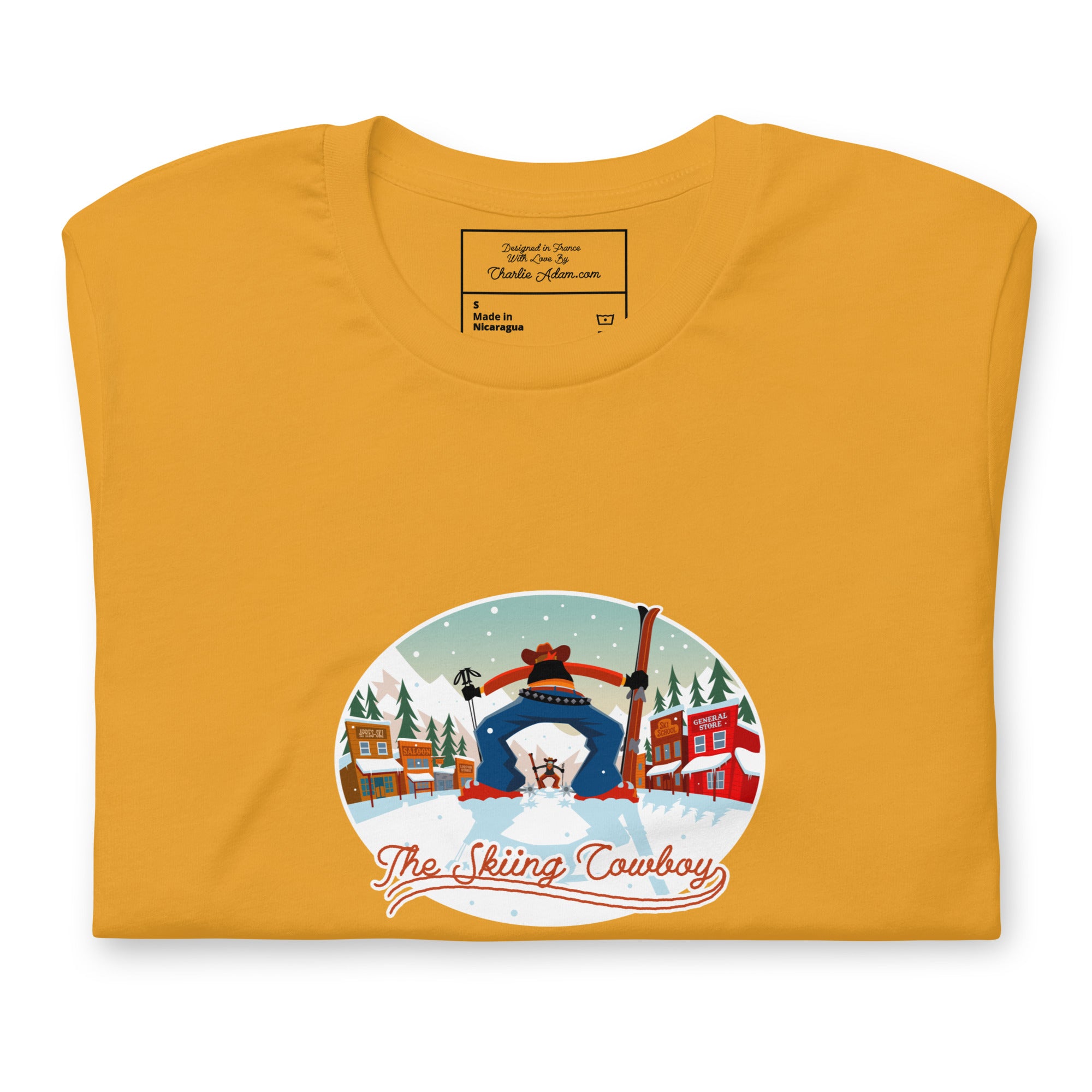 T-shirt en coton unisexe Ski Fight at OK Corral sur couleurs vives