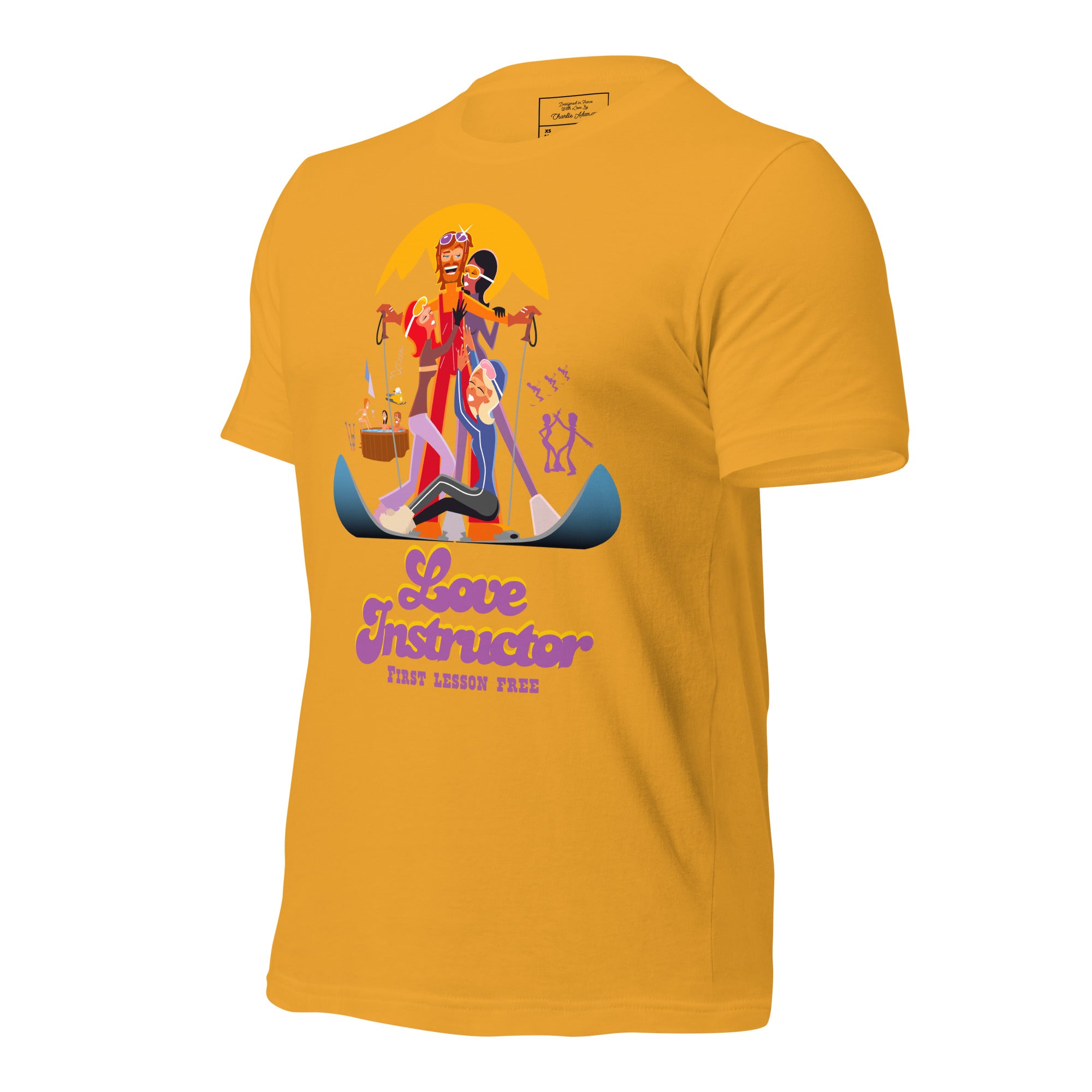 T-shirt en coton unisexe Love instructor First lesson free sur couleurs claires