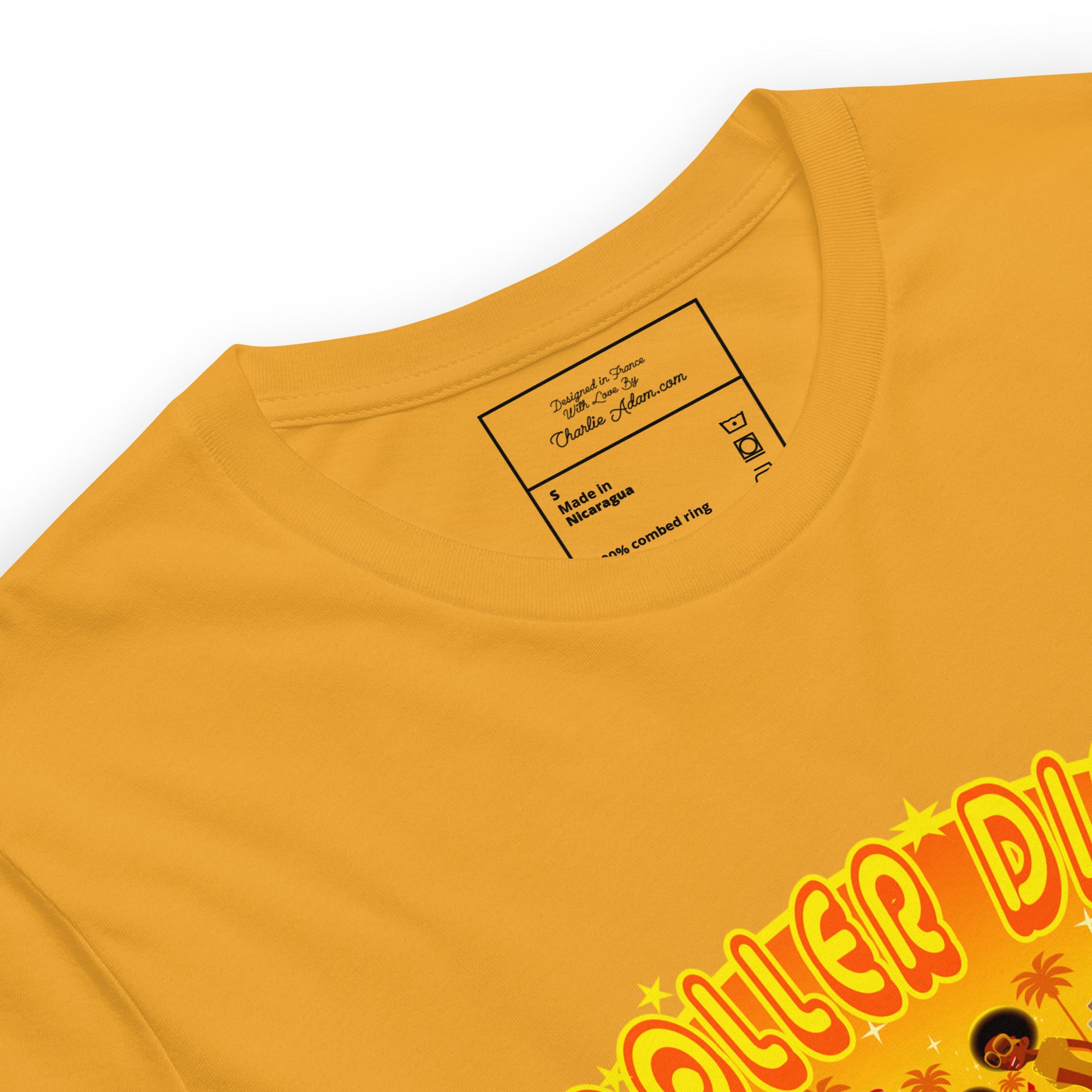 T-shirt en coton unisexe Roller Disco 1975 sur couleurs vives