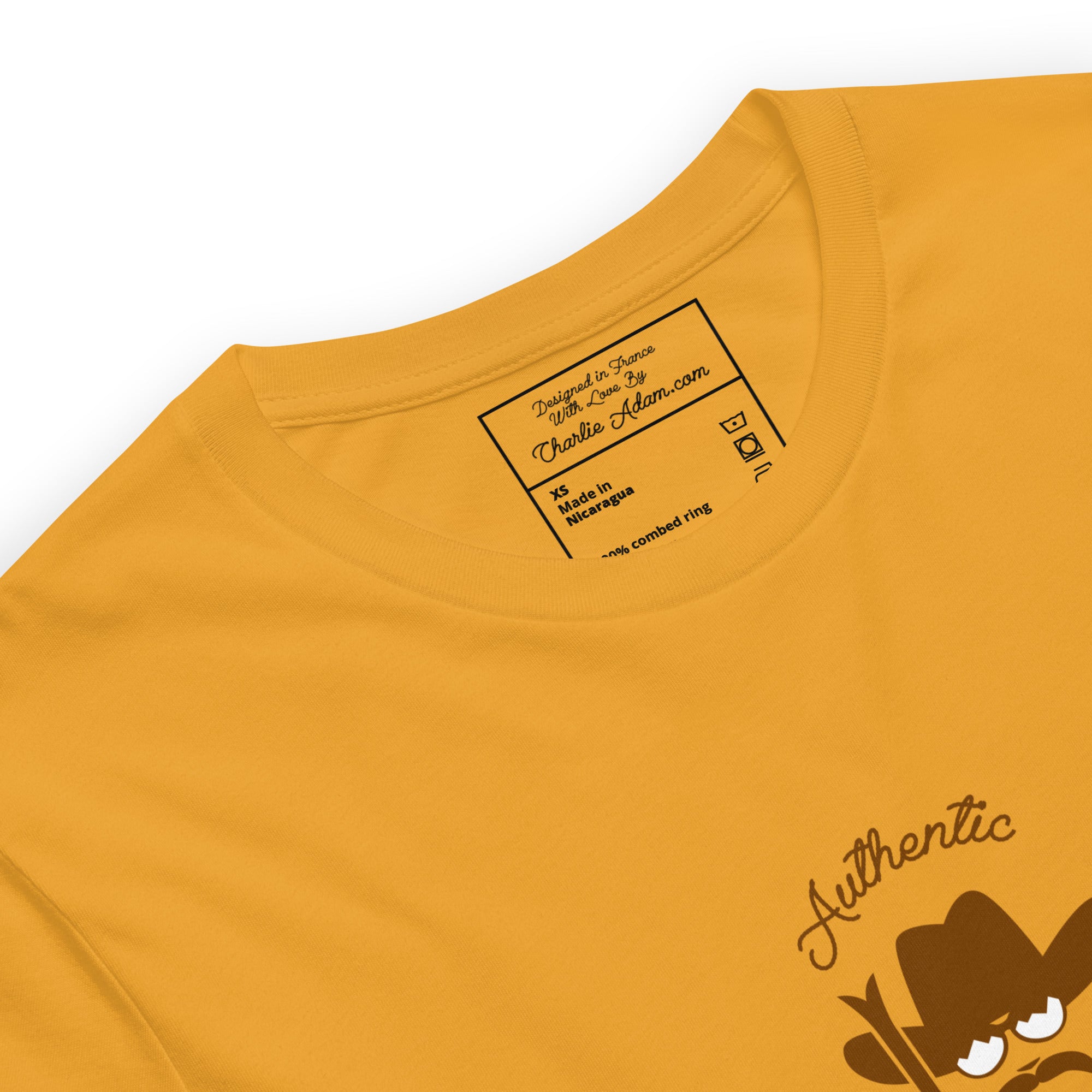Unisex cotton t-shirt Authentic Skiing Cowboy on bright colors