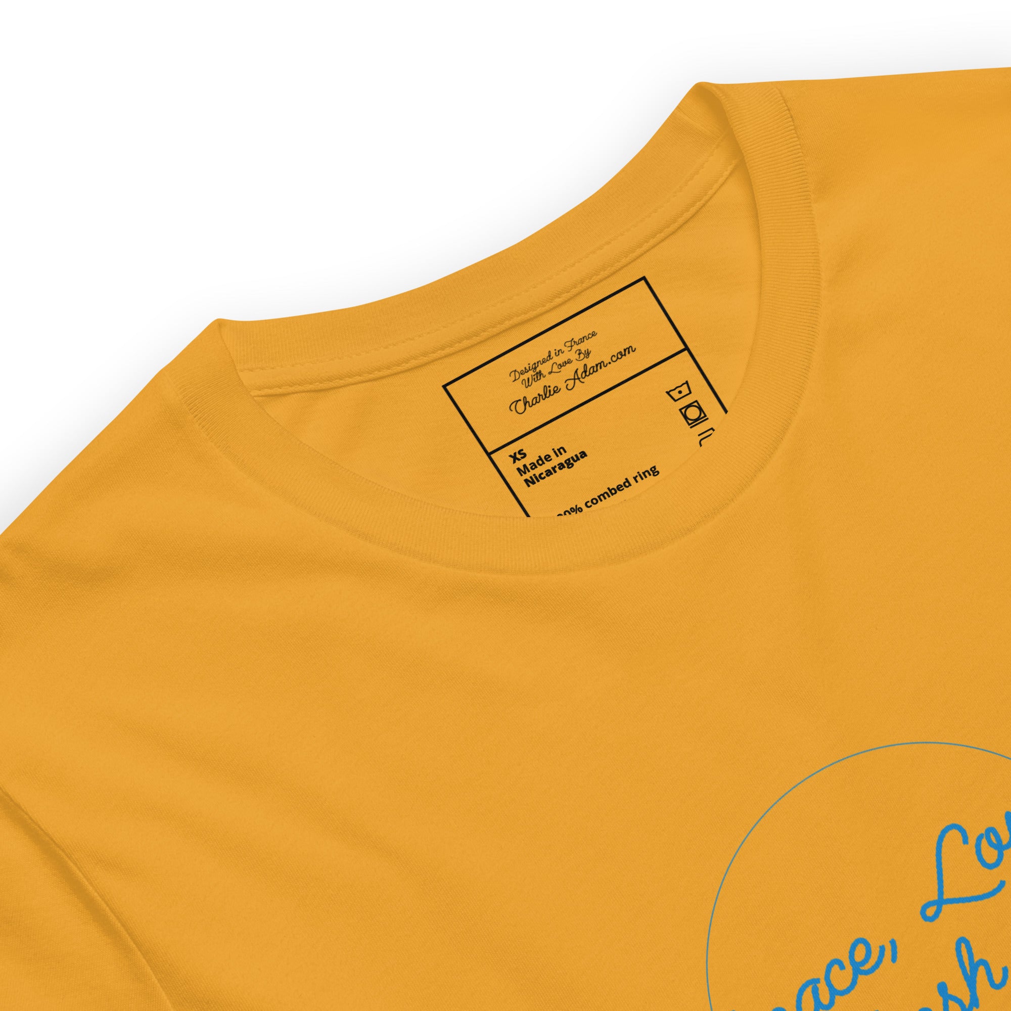 T-shirt en coton unisexe Peace, Love and Fresh Snow sur couleurs vives