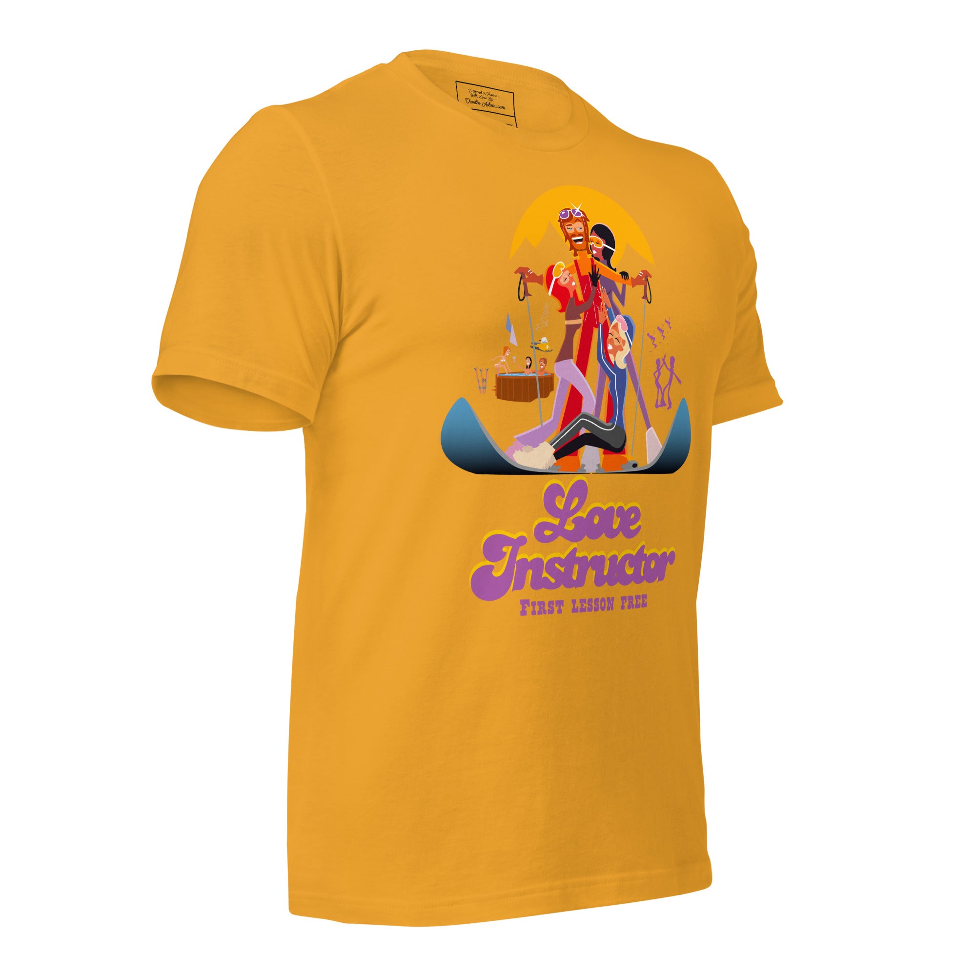 T-shirt en coton unisexe Love instructor First lesson free sur couleurs claires