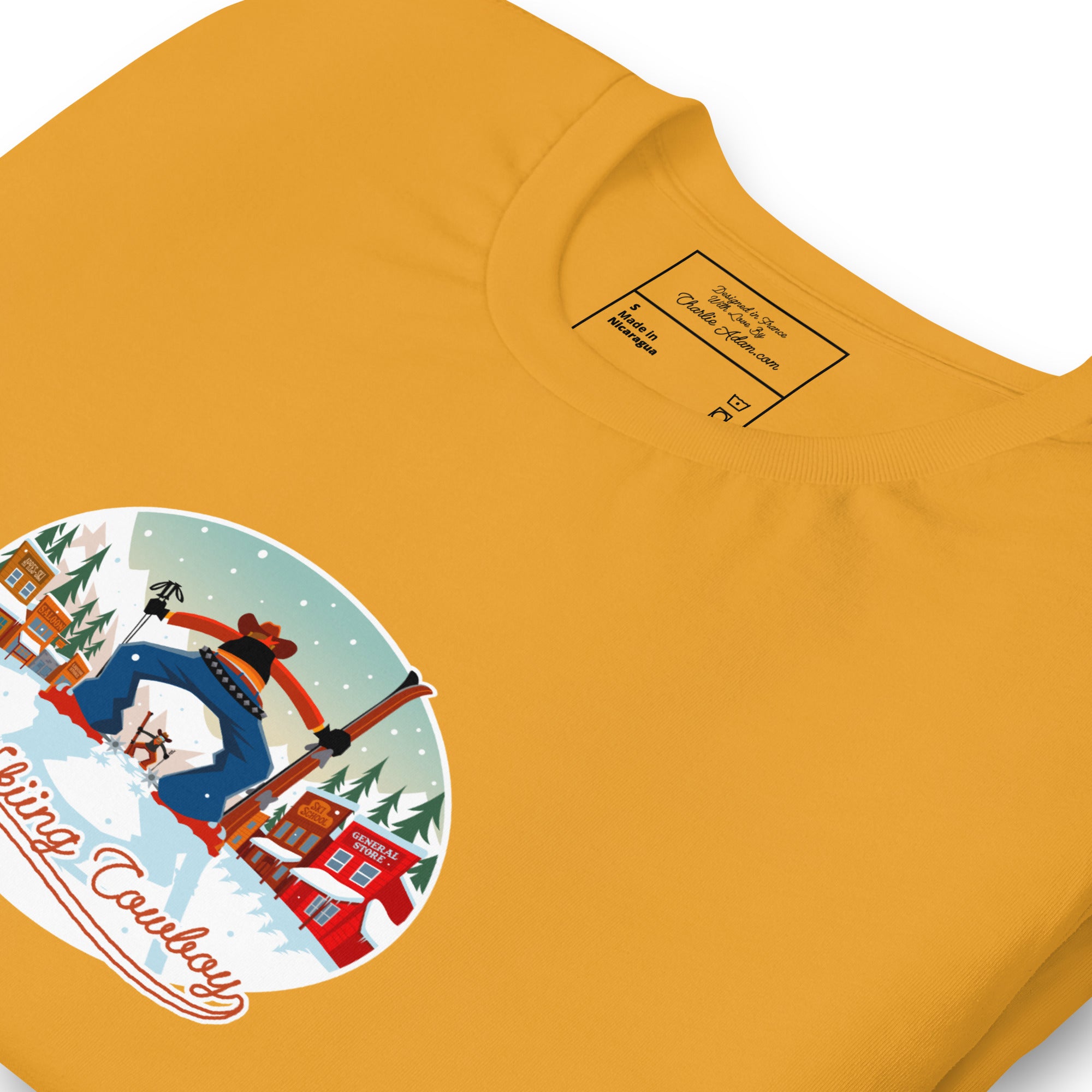 T-shirt en coton unisexe Ski Fight at OK Corral sur couleurs vives