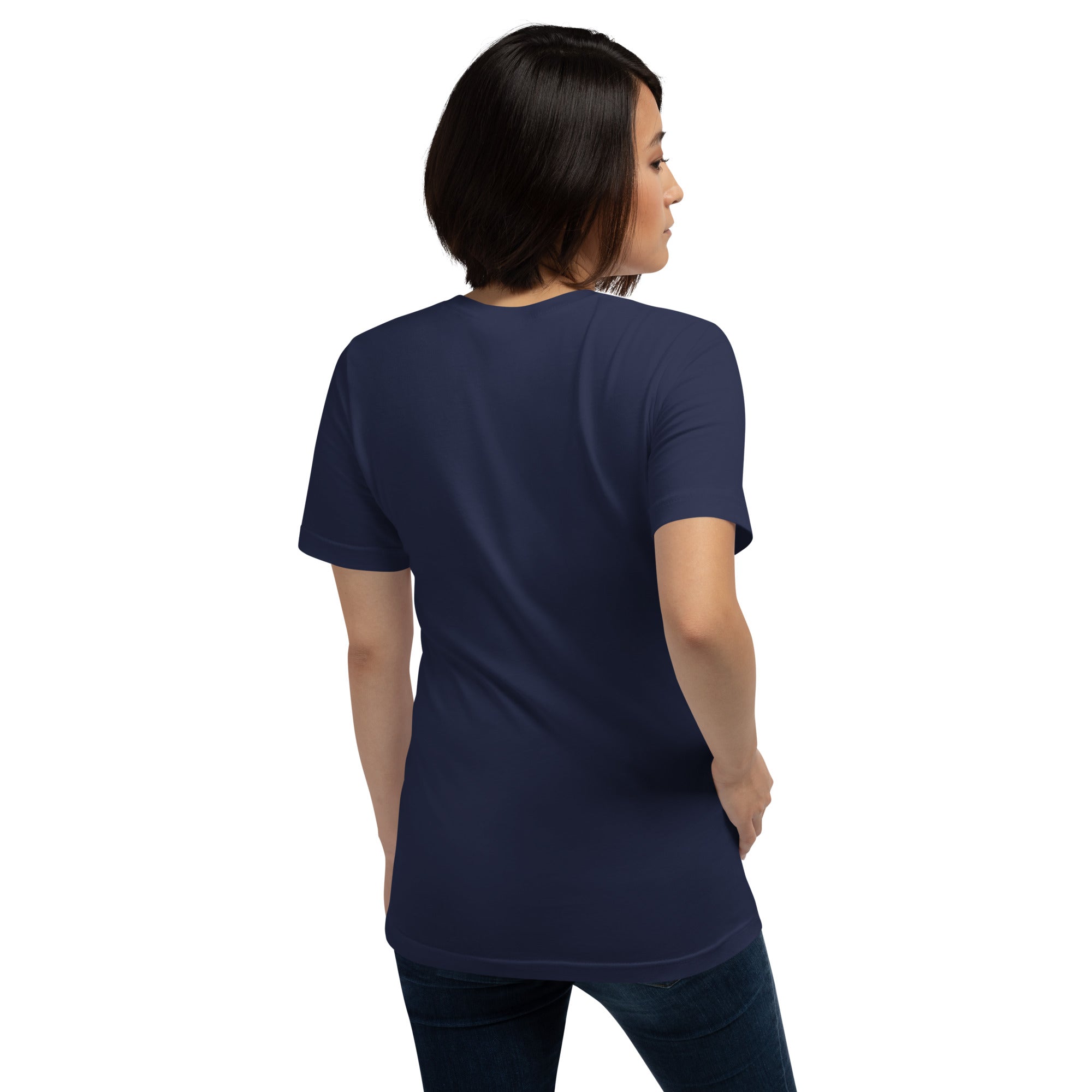 T-shirt en coton unisexe The Skiing Cowgirl sur couleurs foncées