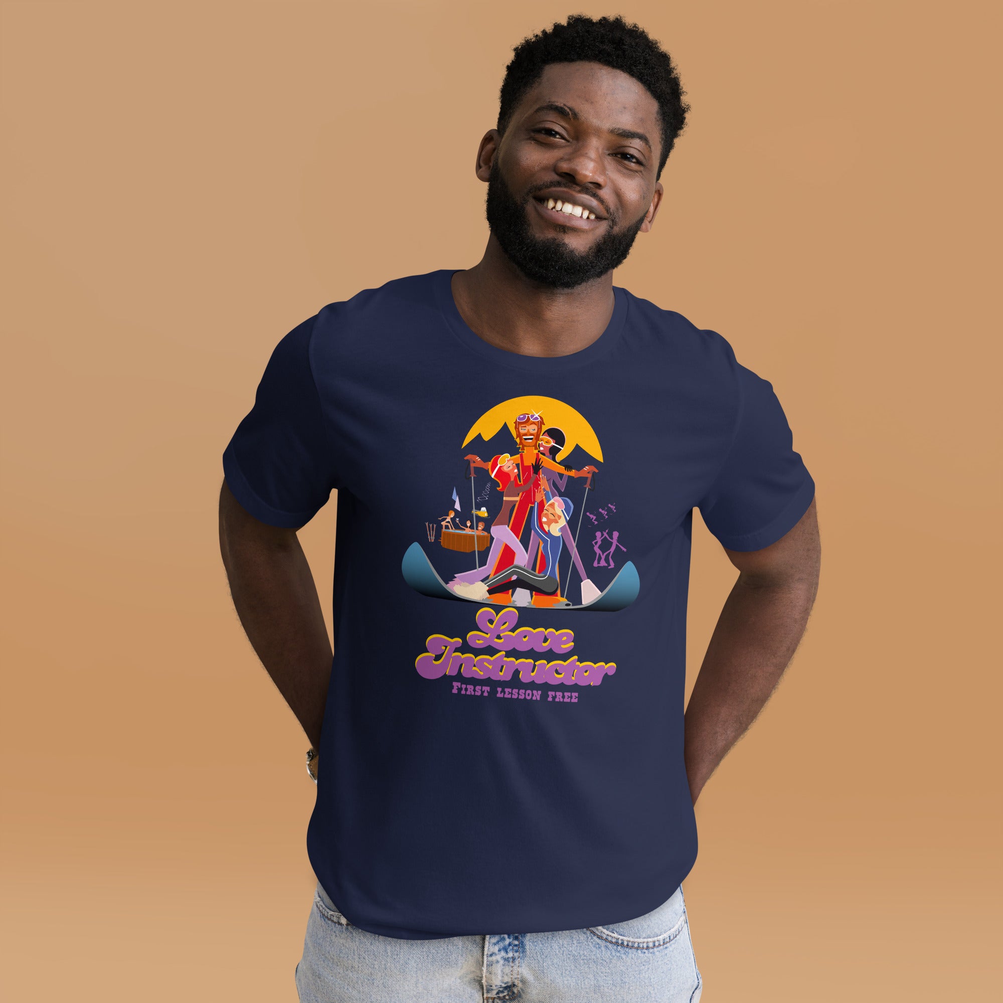 T-shirt en coton unisexe Love instructor First lesson free sur couleurs foncées