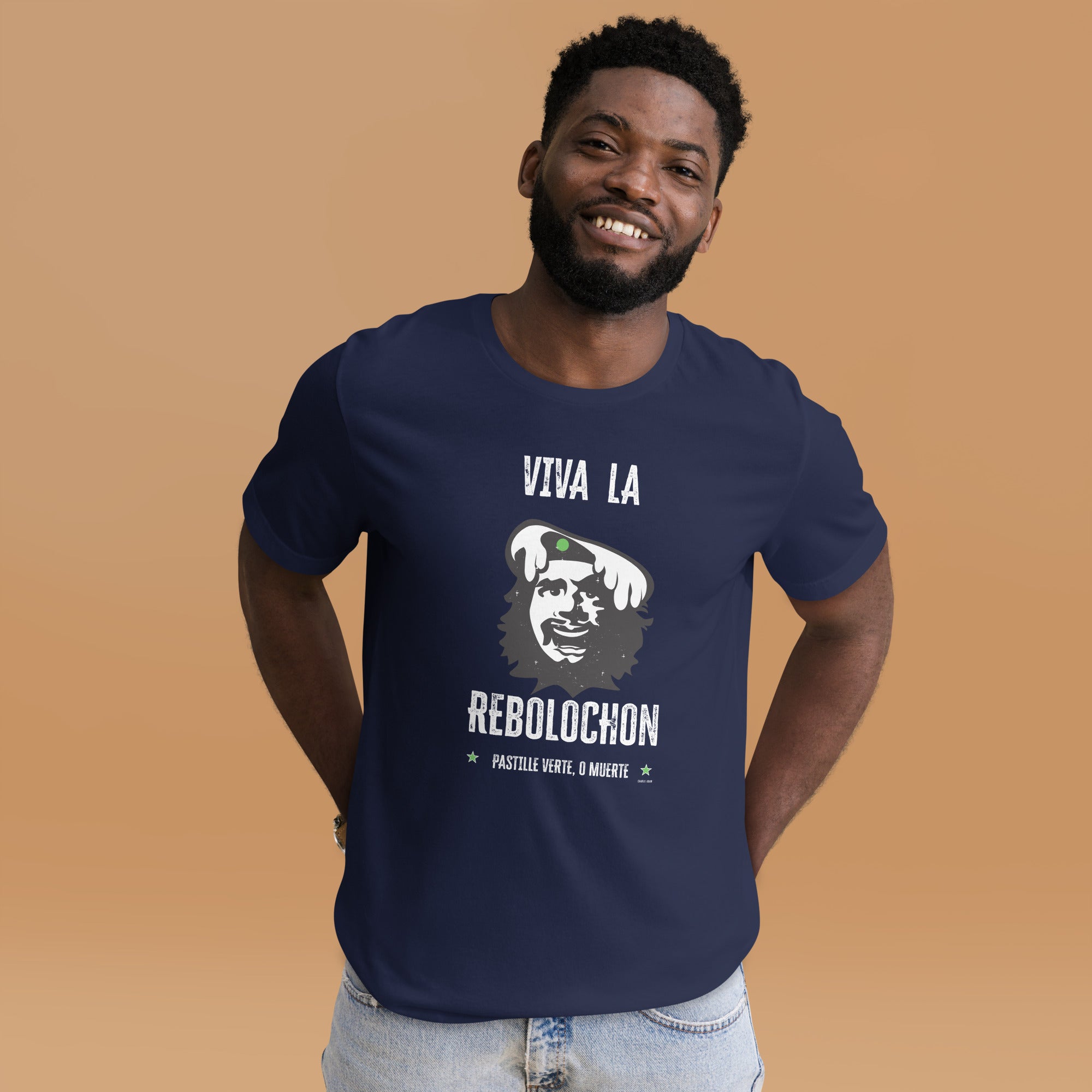 T-shirt en coton unisexe Viva la Rebolochon sur couleurs foncées