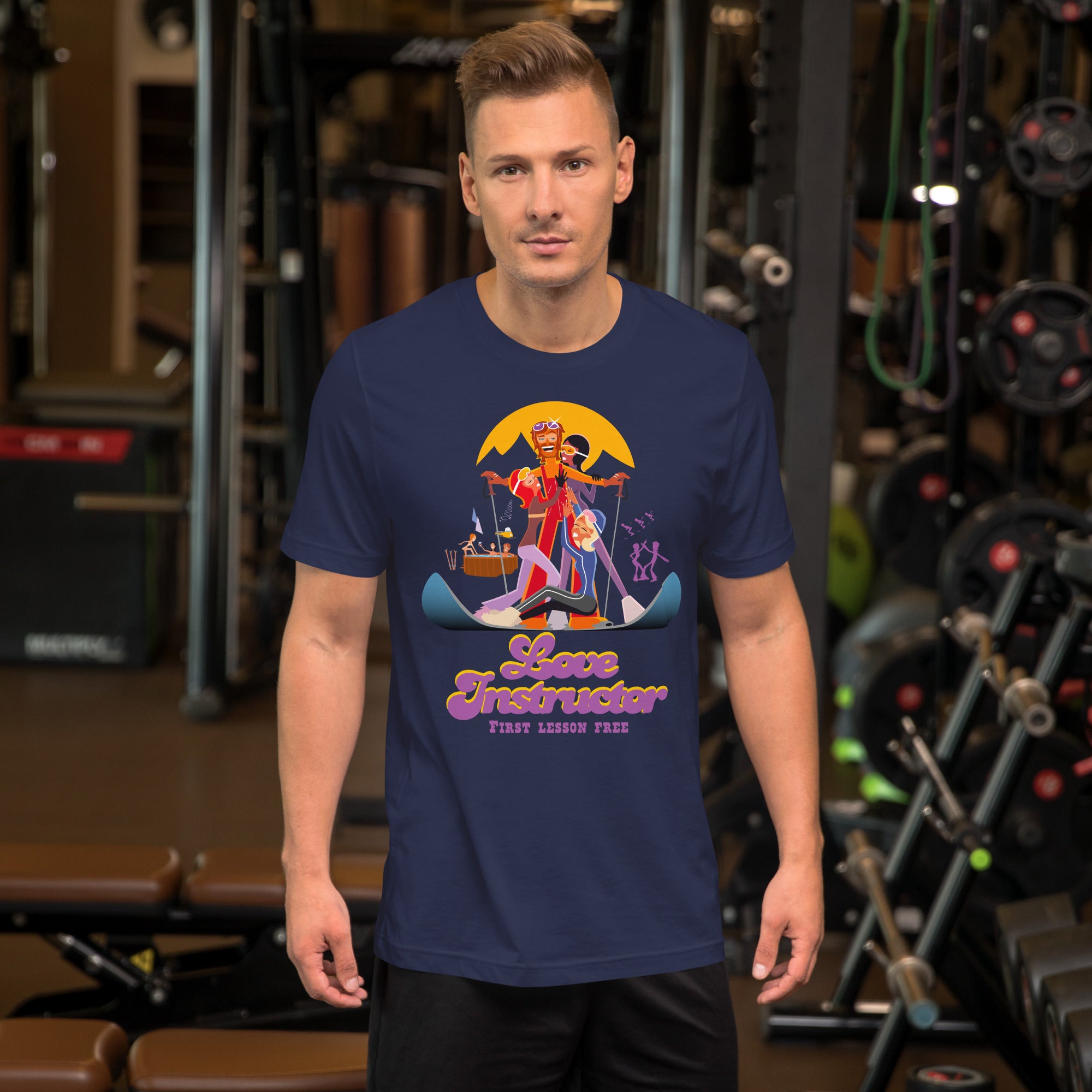 T-shirt en coton unisexe Love instructor First lesson free sur couleurs foncées
