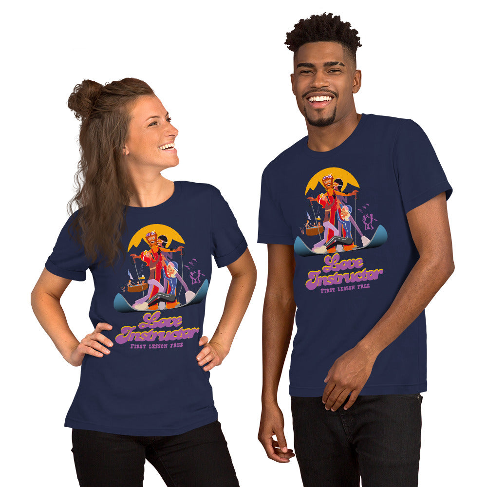 T-shirt en coton unisexe Love instructor First lesson free sur couleurs foncées