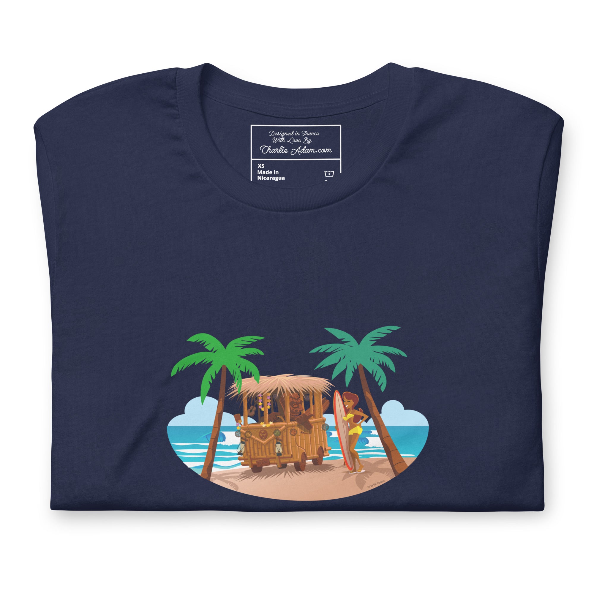 Unisex t-shirt Tiki Kombi on dark colors
