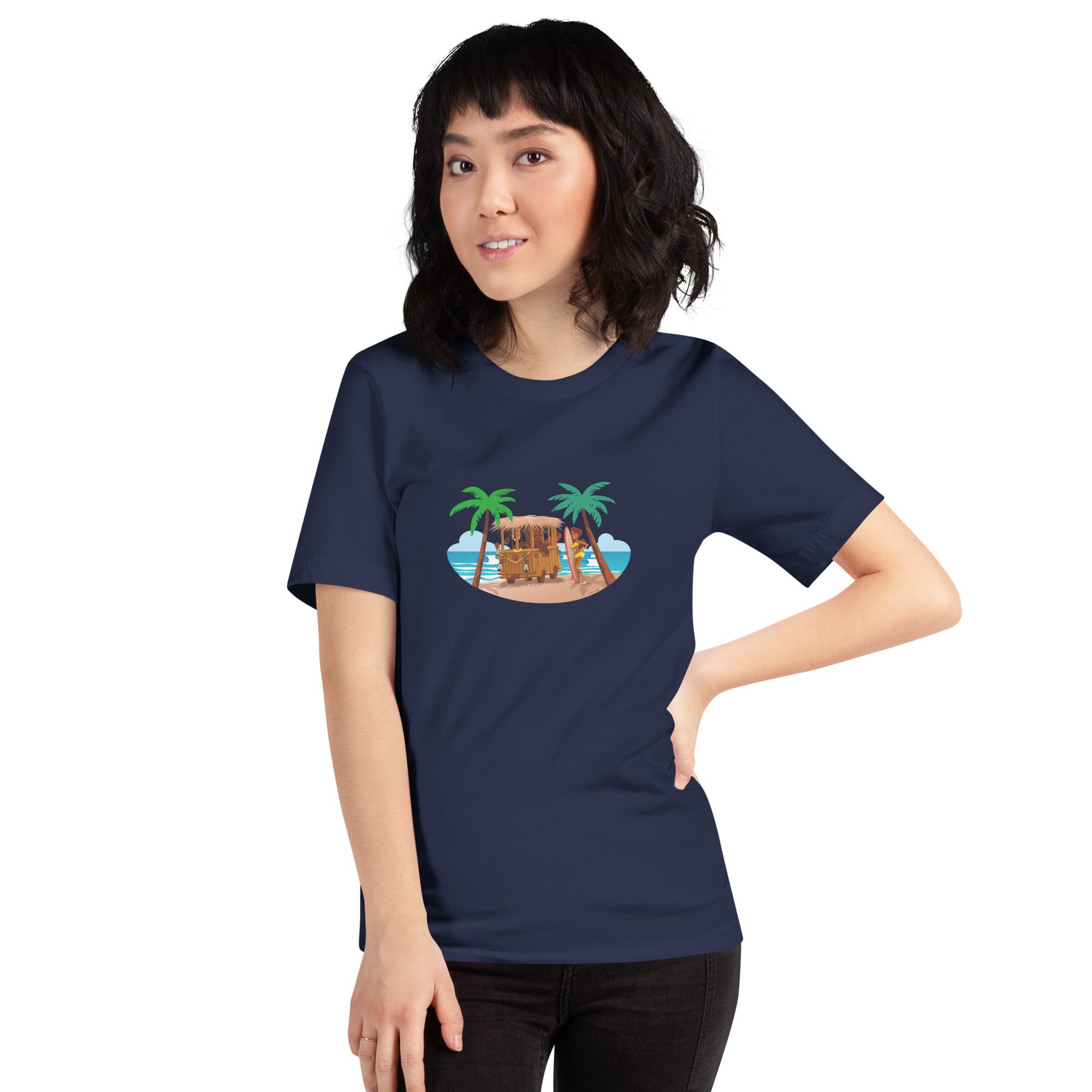 Unisex t-shirt Tiki Kombi on dark colors