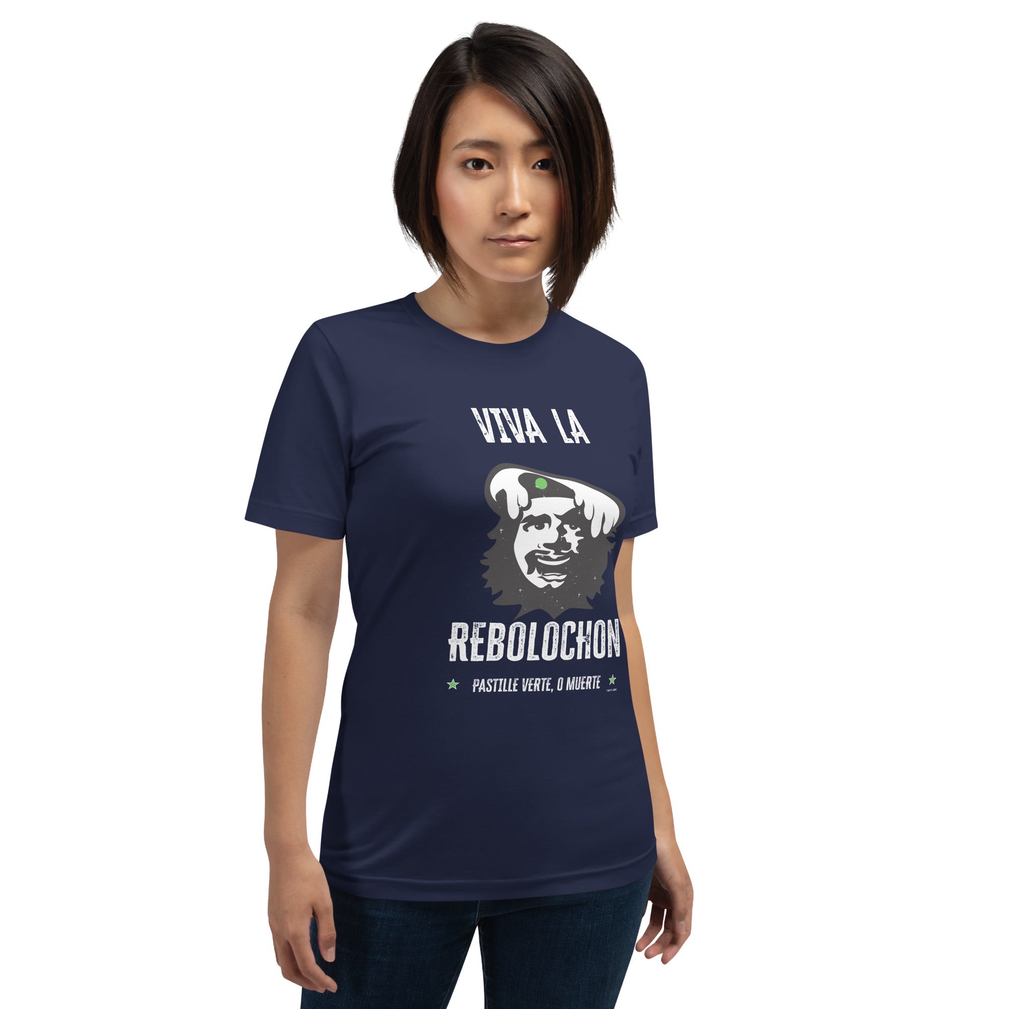T-shirt en coton unisexe Viva la Rebolochon sur couleurs foncées